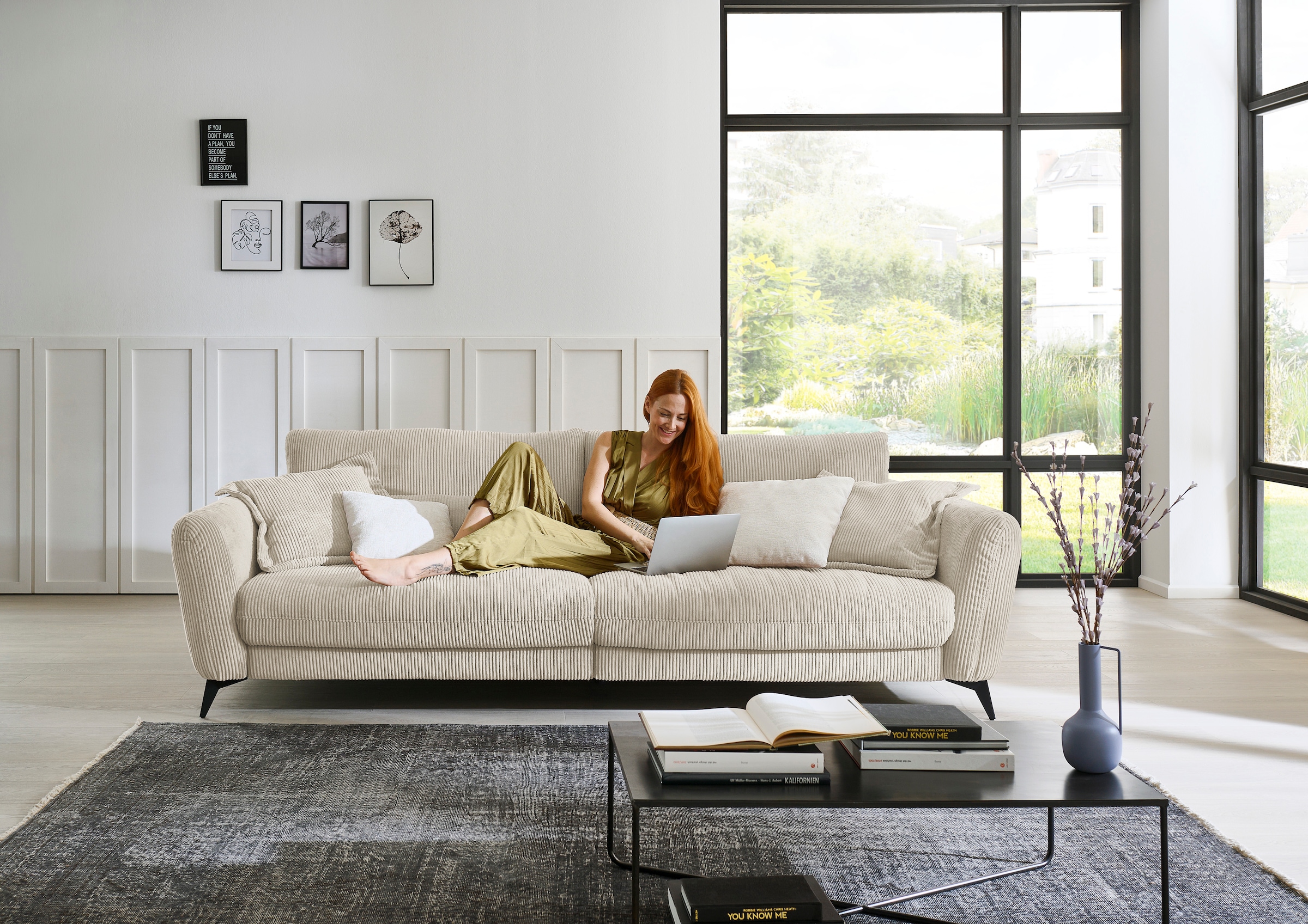 Die PlanBar Big-Sofa »MP-IN23149«, Kaltschaumpolsterung mit SoftSitz, Lose Rückenkissen