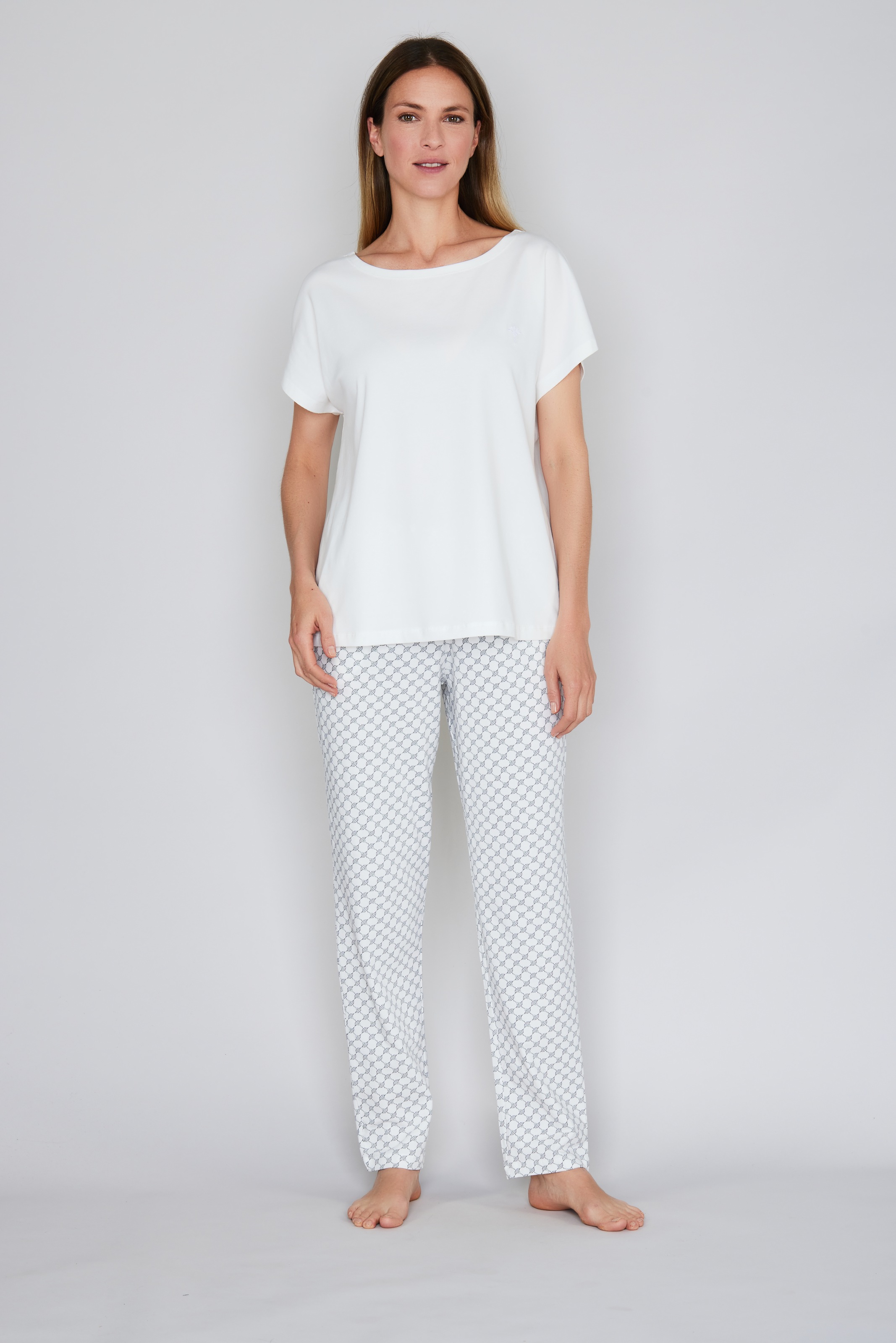 JOOP! Pyjamahose »Cosy«  mit Tunnelzug und Bindeband, Cornflower-Allover