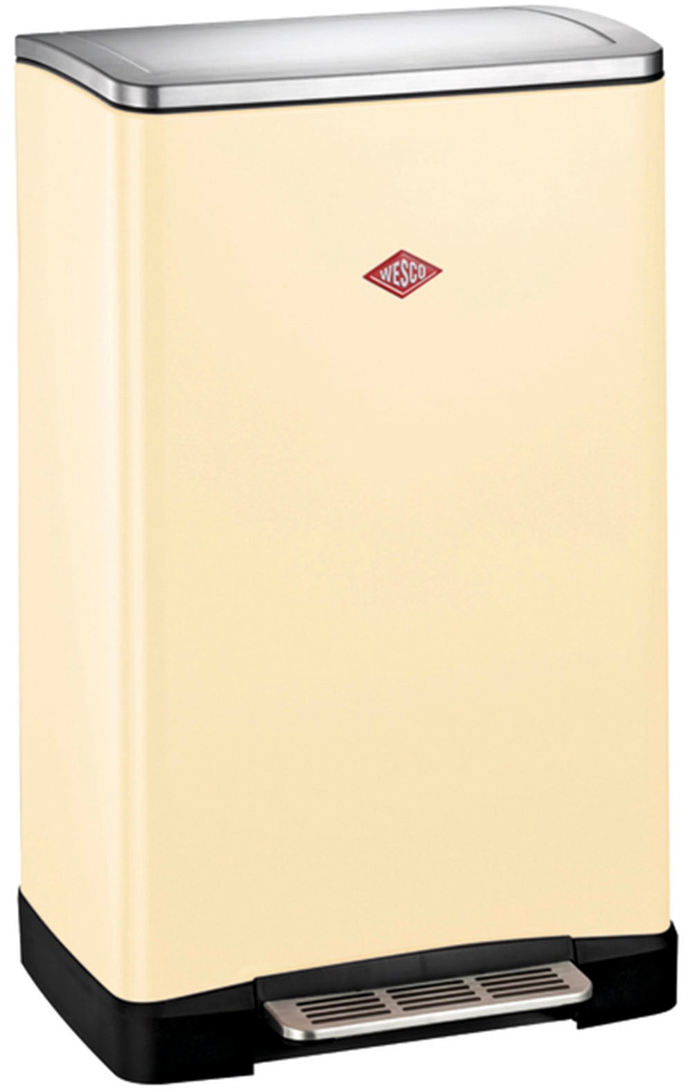 WESCO Mülltrennsystem »Big Double Boy Abfallsammler mit Dämpfer« 2 Behälter mit Kunststoffeinsatz, Edelstahldeckel mit Arretierung und Fußtritt