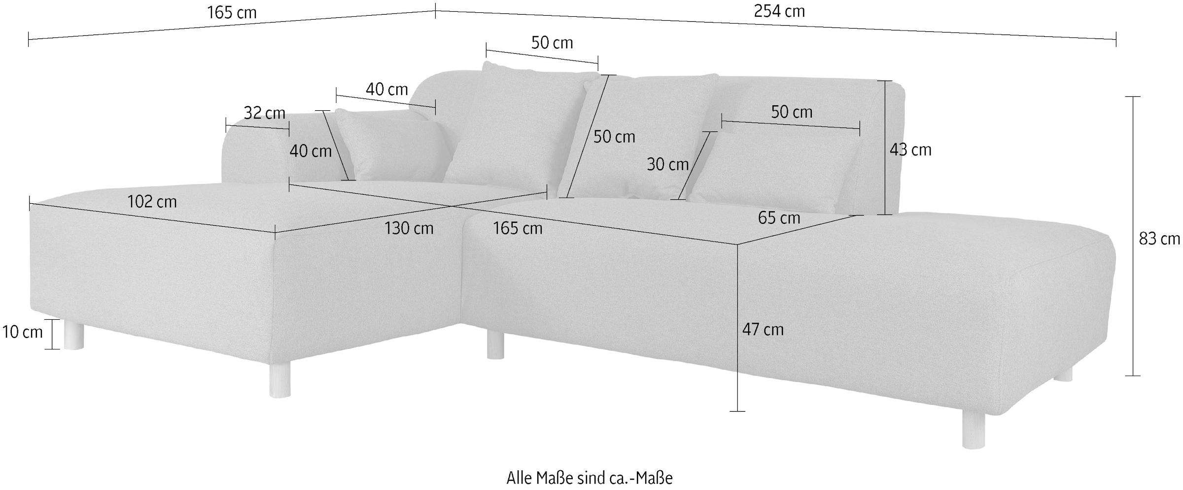 Home affaire Ecksofa »Svennis L-Form« incl. Zierkissen, in 2 Bezugsvarianten