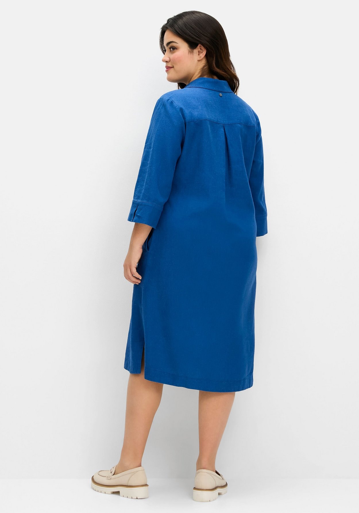 Sheego Blusenkleid »Hemdblusenkleid aus Leinen-Viskose-Mix«