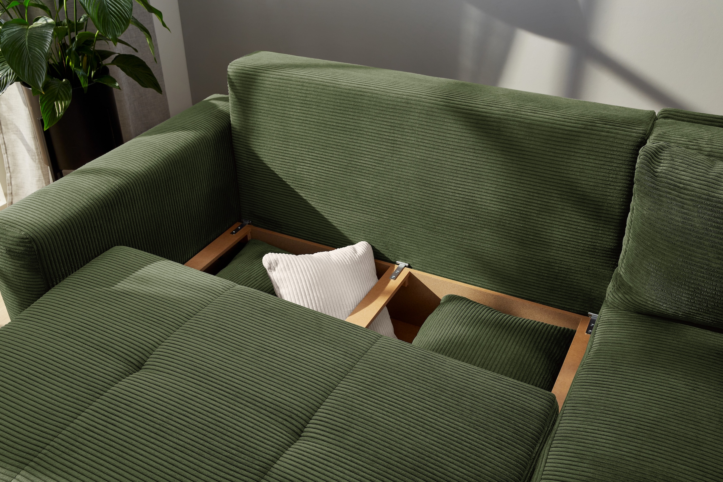 Jockenhöfer Gruppe Ecksofa »Sunset, Dauerschlafsofa mit«, Tonnentaschen-Federkern, 5cm Kaltschaumtopper, flexible montierbar