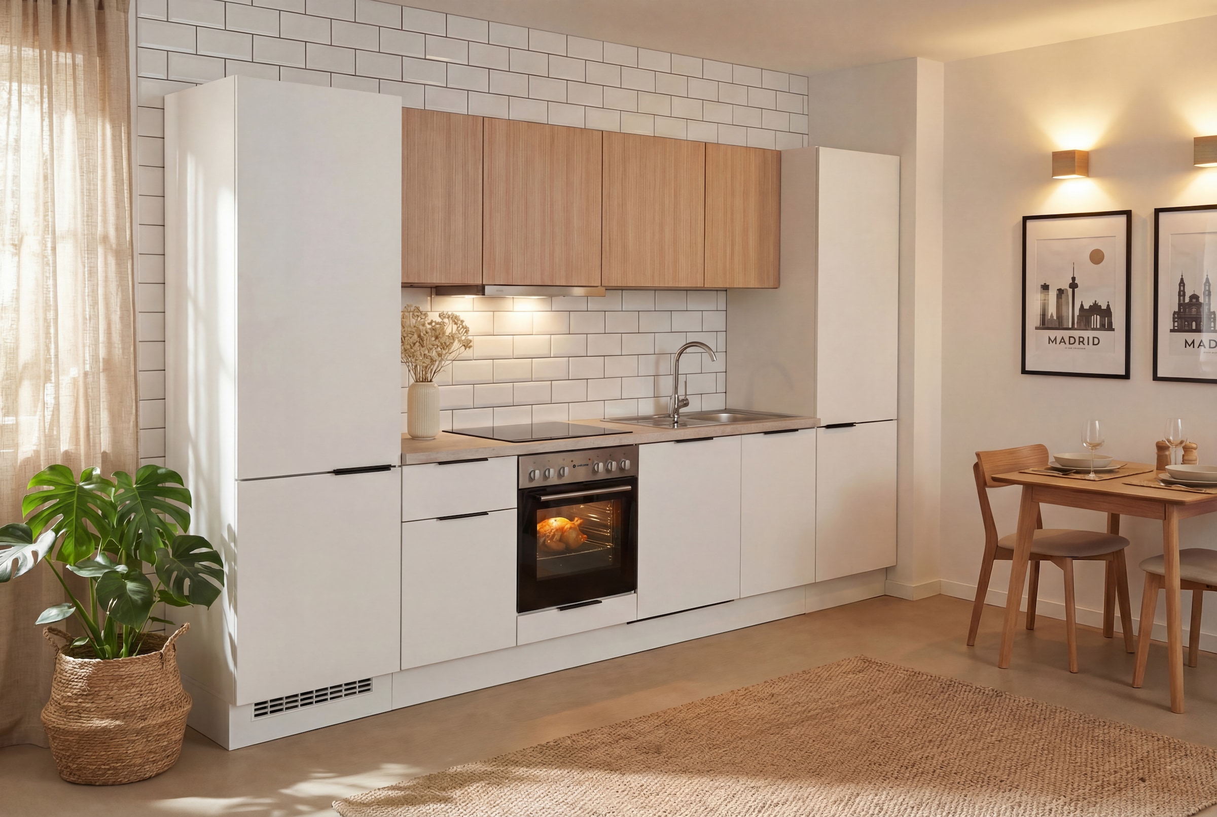 BASIC by Balculina Küchenzeile »Makrona B/H/T 340x215x60 cm« Breite 340 cm, wahlweise mit E-Geräten und Induktion