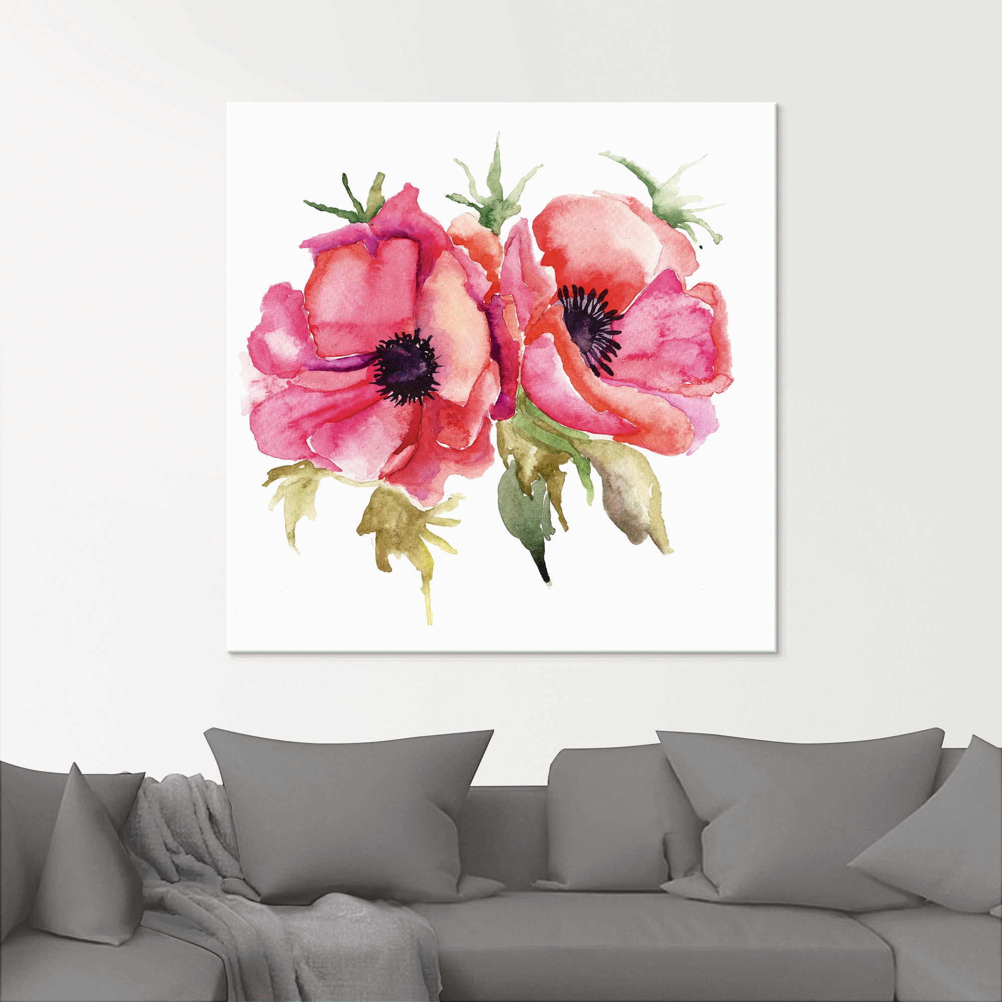 Artland Glasbild »Mohnblumen«, Blumen, (1 St.), in verschiedenen Größen
