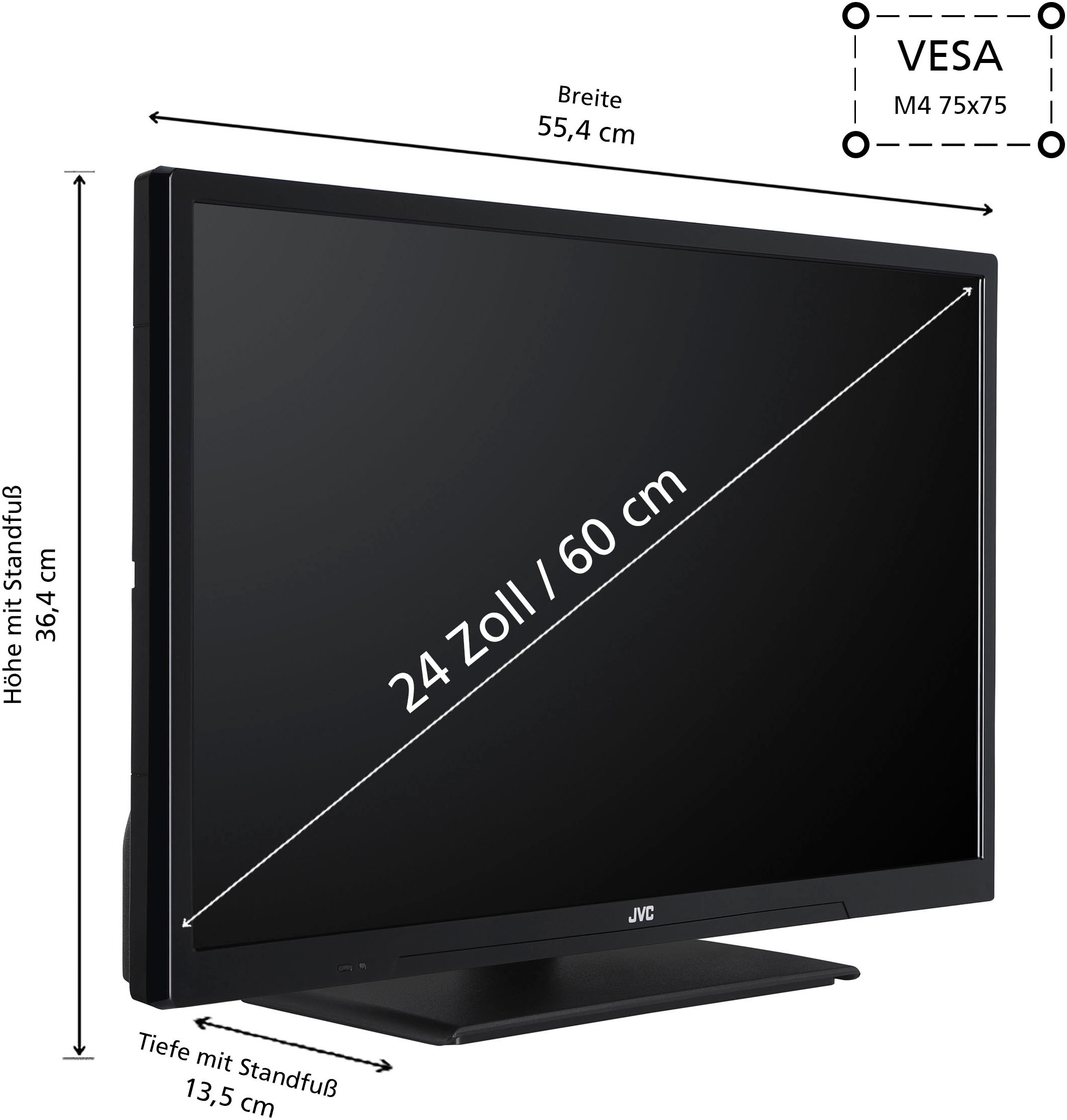 JVC LED-Fernseher, 60 cm/24 Zoll, HD ready, Smart-TV