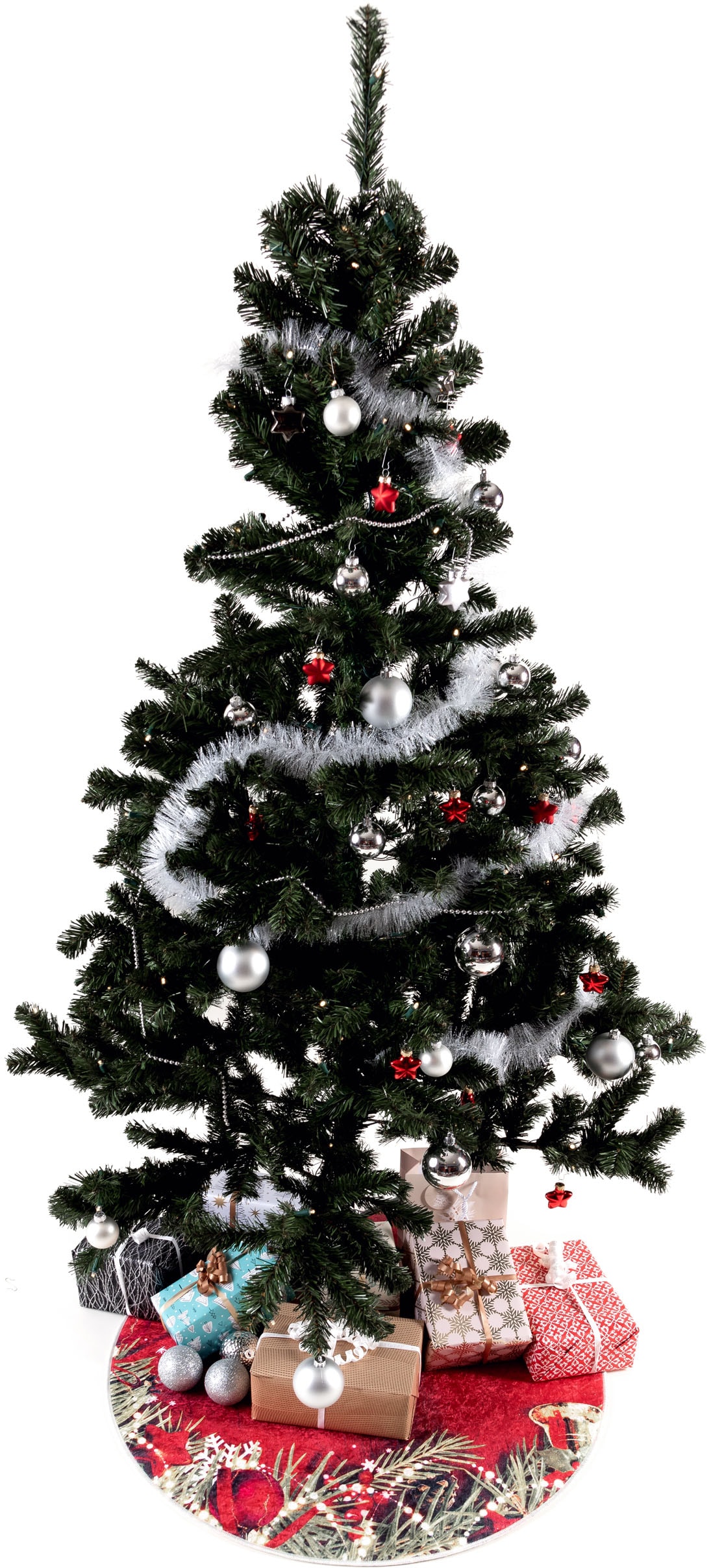 Sehrazat Teppich »Christmas 1225«, rund, 5 mm Höhe, Weihnachten, waschbar, Unterlage Weihnachtsbaum