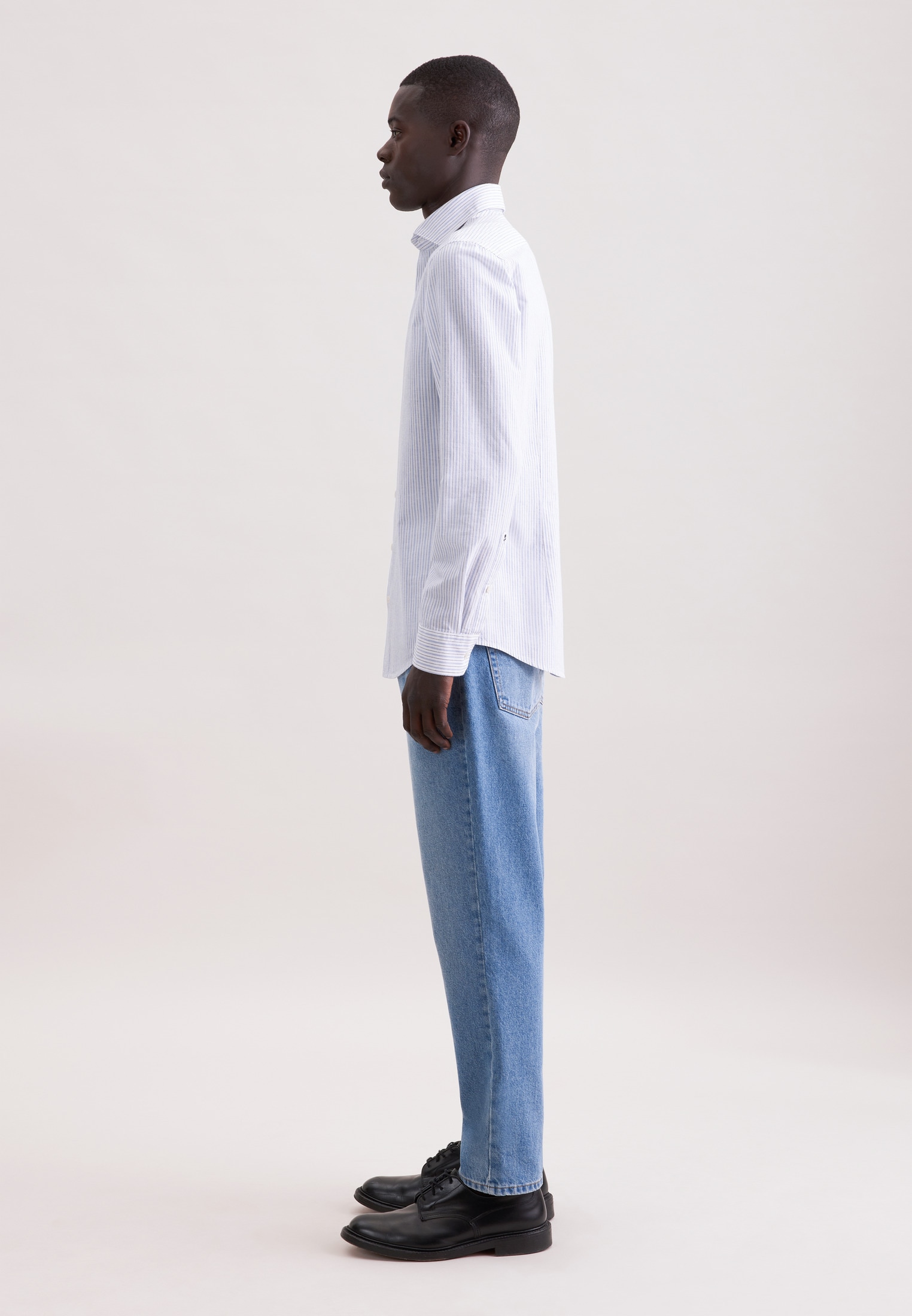 seidensticker Leinenhemd Slim 1/1 Kentkragen Gestreift