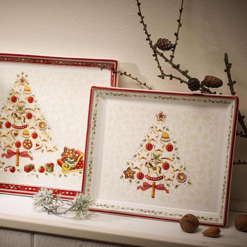 Villeroy & Boch Servierplatte »Gebäckplatten Winter Bakery Delight 3er Set bunt« Mikrowellengeeignet