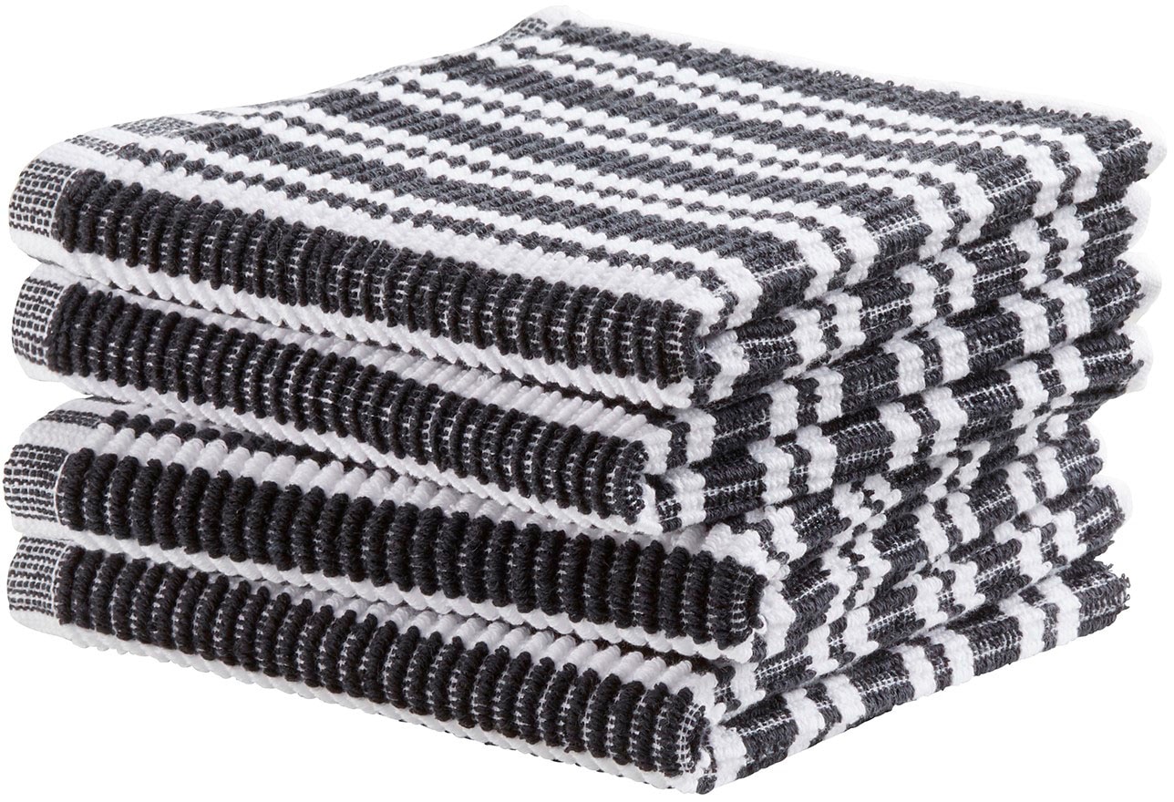 DDDDD Spültuch »Stripe, 30x30 cm, aus 100% Baumwolle«, (Set, 4 tlg.), mit luxuriöser Rippenstruktur und optimale Feuchtigkeitsaufnahme