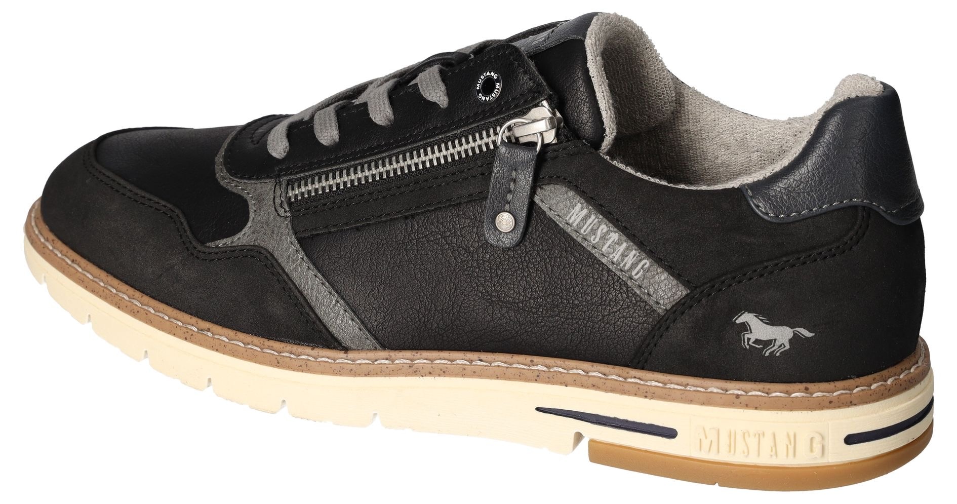 Mustang Shoes Schnürschuh, mit Reißverschluss, Freizeitschuh, Halbschuh, Schnürschuh