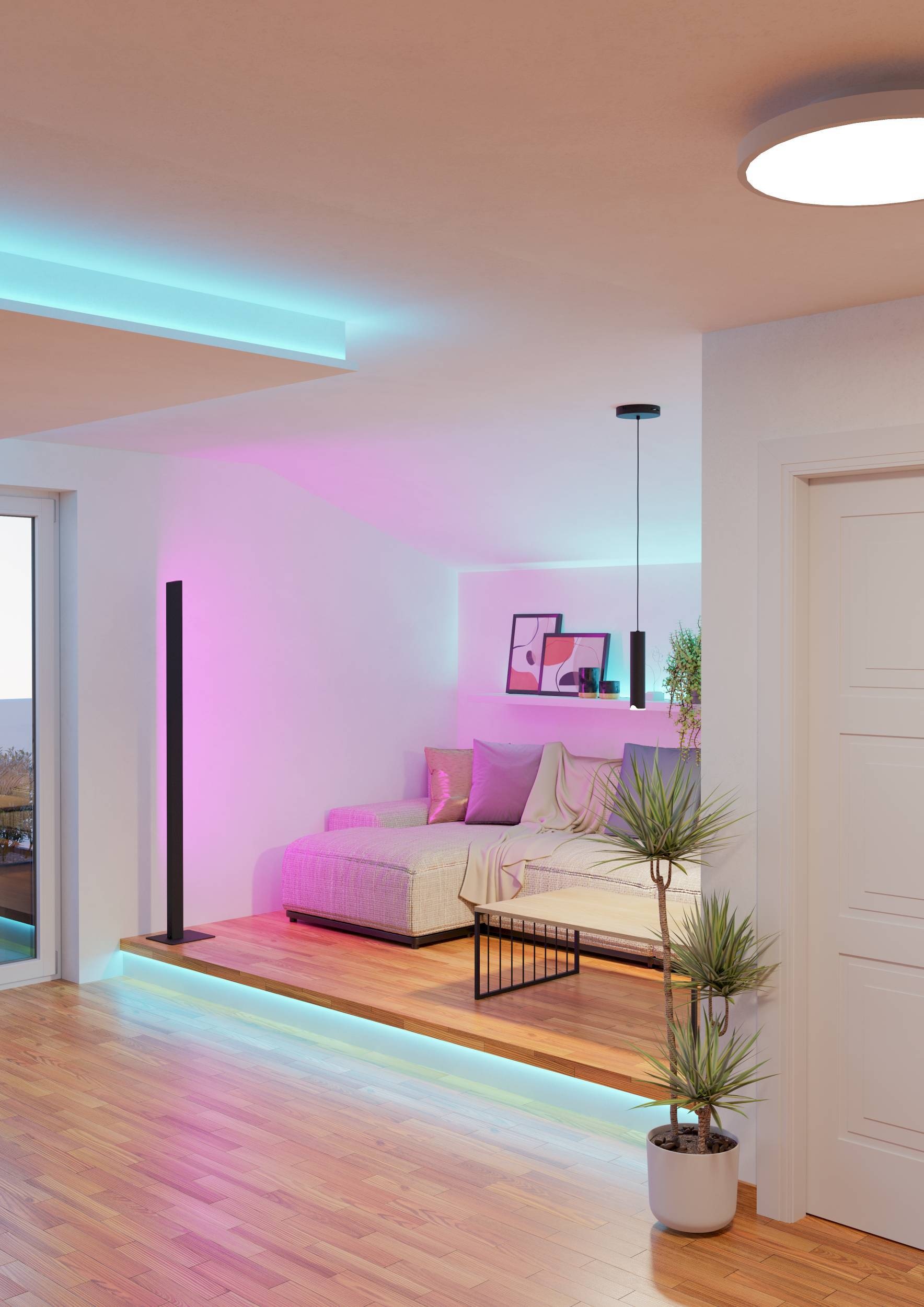 EGLO Hängeleuchte »Balmorta-Z Hängelampe, Pendelleuchte, Metall, ZigBee, Pendellampe« LED-Modul 1 Stk. Kaltweiß | RGB Hängeleuchte - H110 x Ø5,5 cm - schwarz - 1X3,7W inkl.