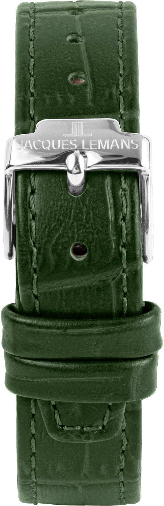 Jacques Lemans Quarzuhr »Torino« Armbanduhr, Damenuhr, Lederarmband, Perlmutt, Tag, Glaskristalle