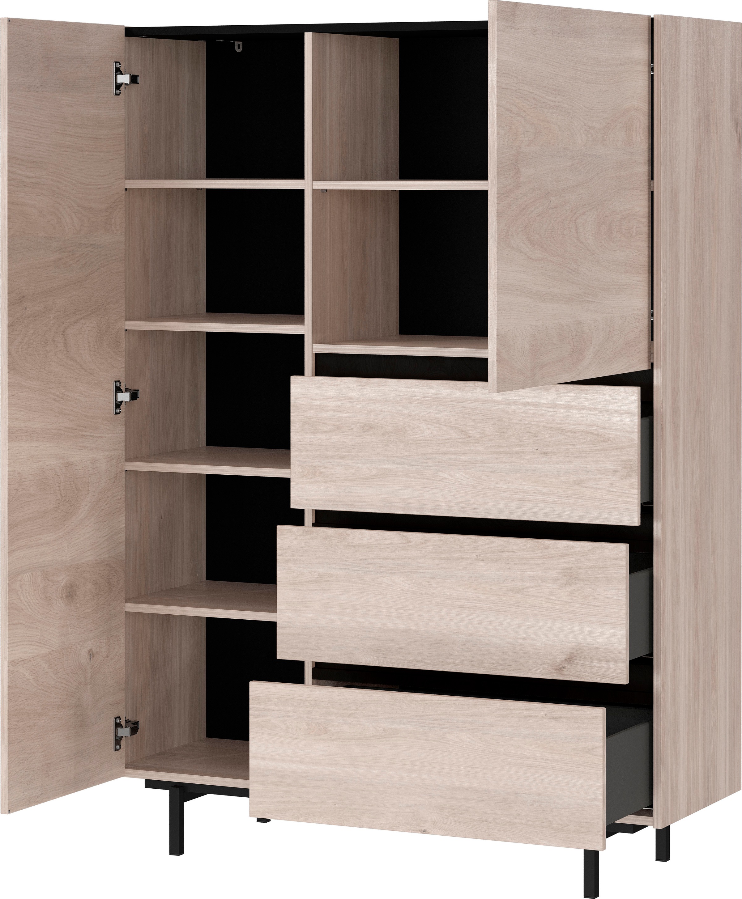 GERMANIA Wohnzimmer-Set »Cantoria«, (Set, 3 St.), mit Highboard, Wandboard, Lowboard, griffloses Design