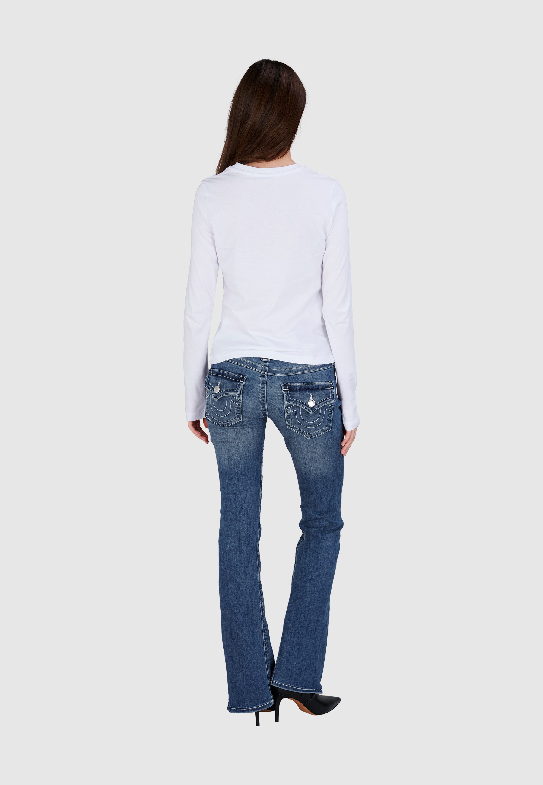 True Religion Bootcut-Jeans »BECCA MR BOOTCUT FLAP« Baumwollmischung, bootcut fit