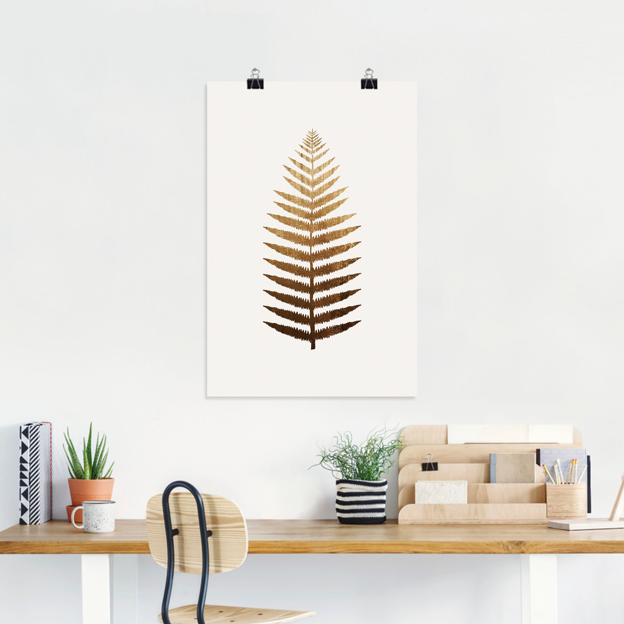 Artland Wandbild »Goldenes Blatt«, Blätterbilder, (1 St.), als Alubild, Leinwandbild, Wandaufkleber oder Poster in versch. Größen