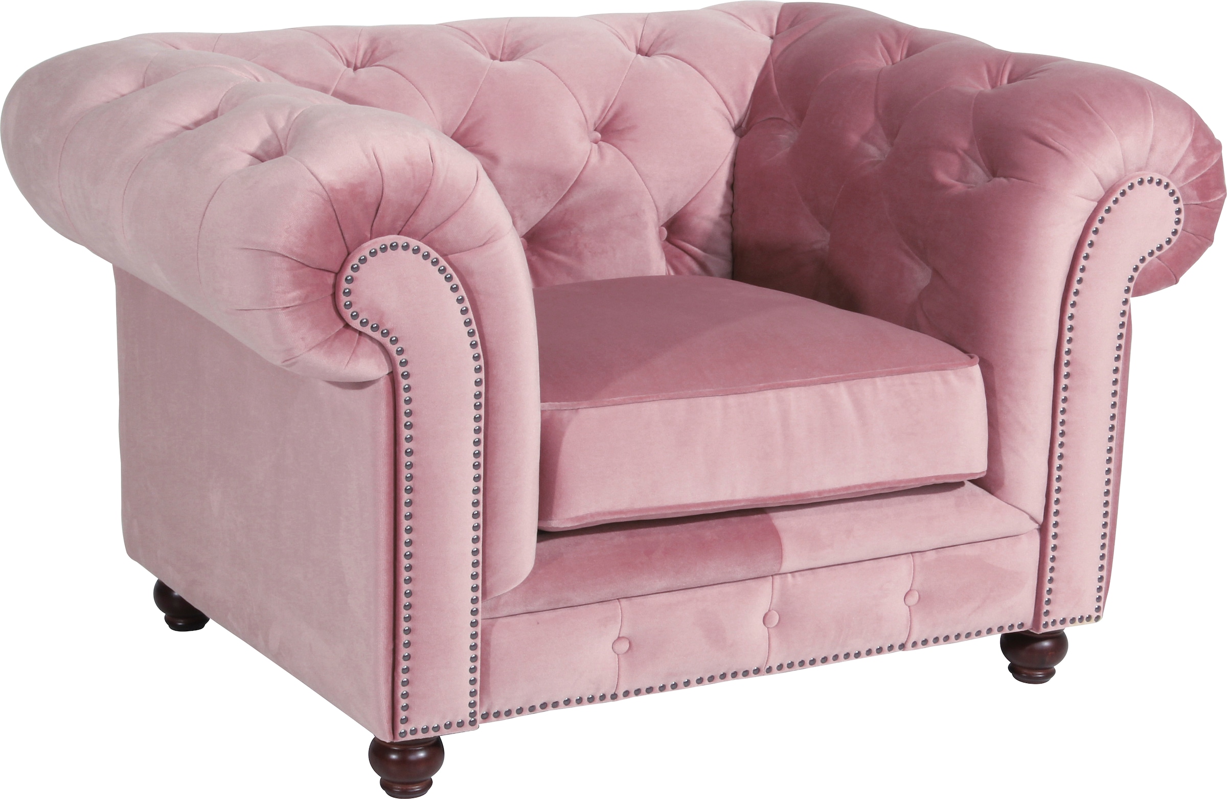 Max Winzer® Polstergarnitur »Old England Chesterfield, hochwertig und elegant«, (3 tlg.), mit edler Knopfheftung, 3-tlg.