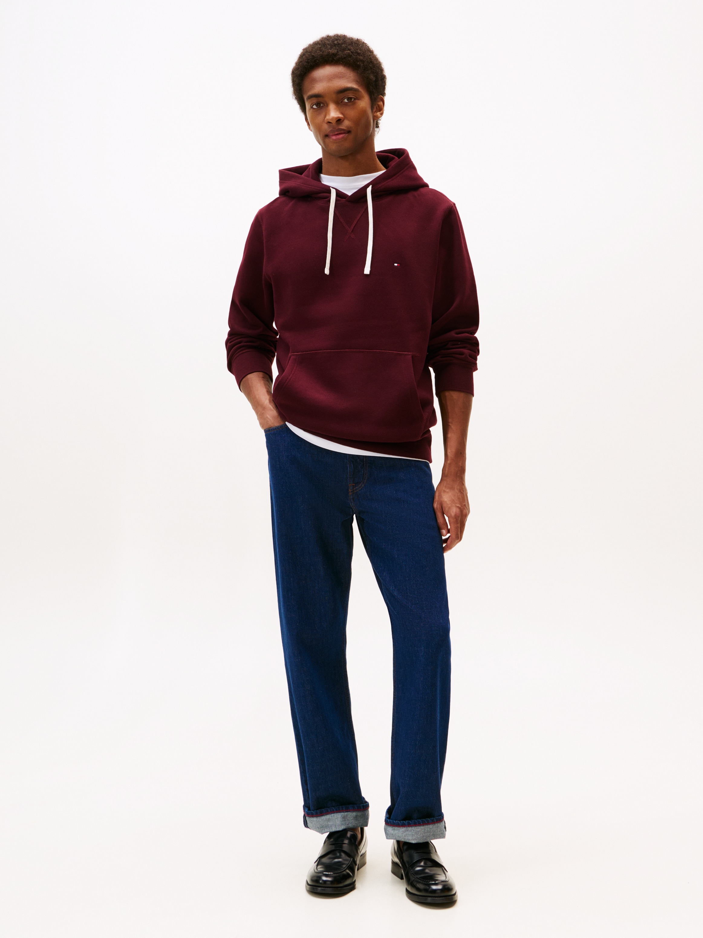 Tommy Hilfiger Hoodie »ESS SEASONAL FLEECE HOODY mit Kapuze und Kängurutasche«, unifarben, casual, regular fit, Baumwollmix, Kapuze