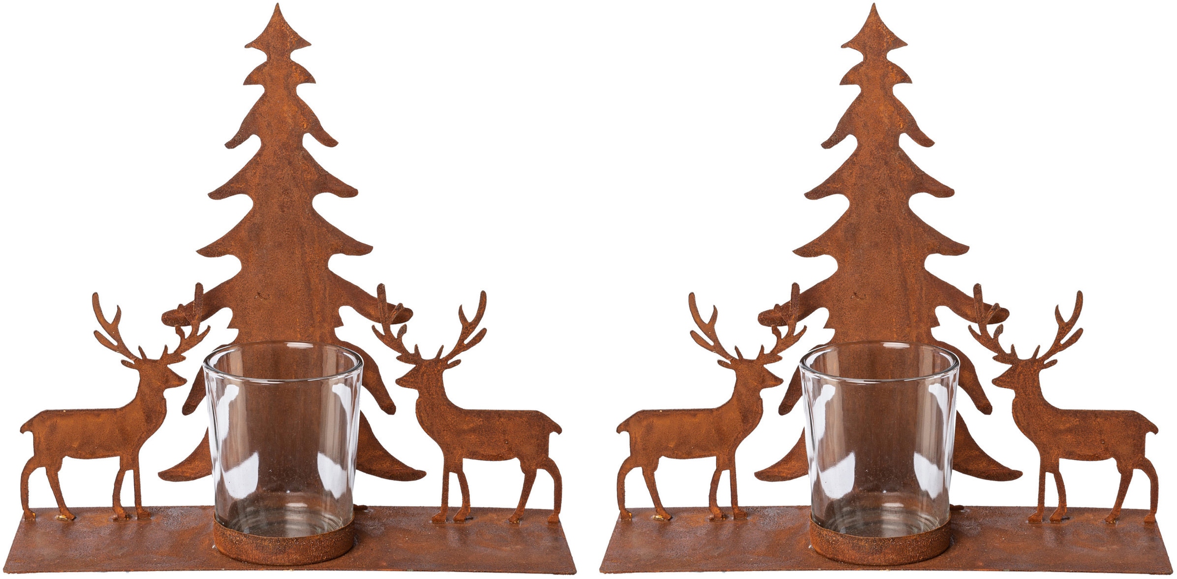 Creativ deco Teelichthalter »Weihnachtsdeko«, (2 St.), Oberfläche in  Rost-Optik im OTTO Online Shop