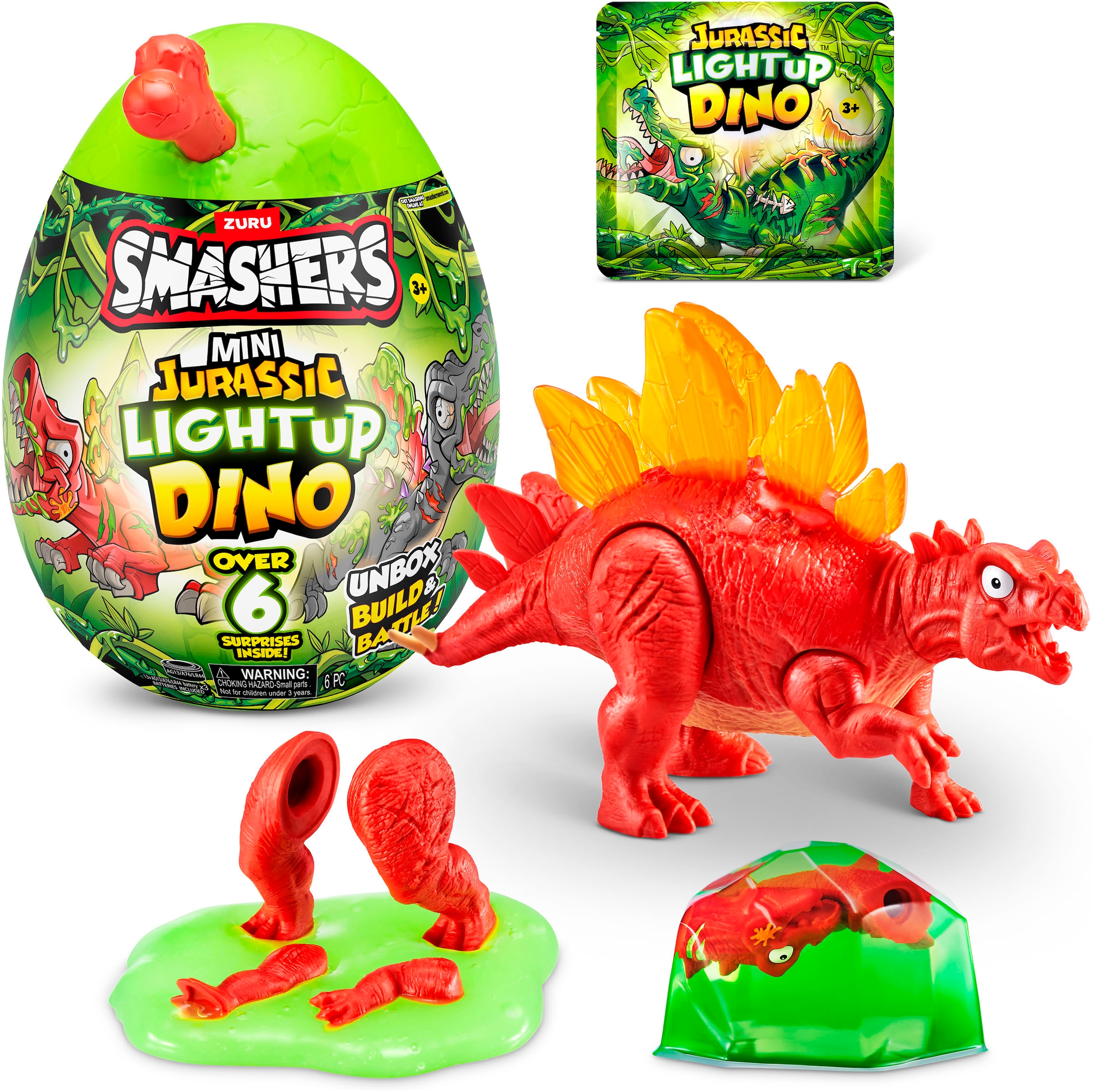 SMASHERS Spielfigur »Smashers, Jurassic Light Up Dino Ei Mini«, mit Funktion; Lieferung erfolgt sortiert (unterschiedliche Charaktere)
