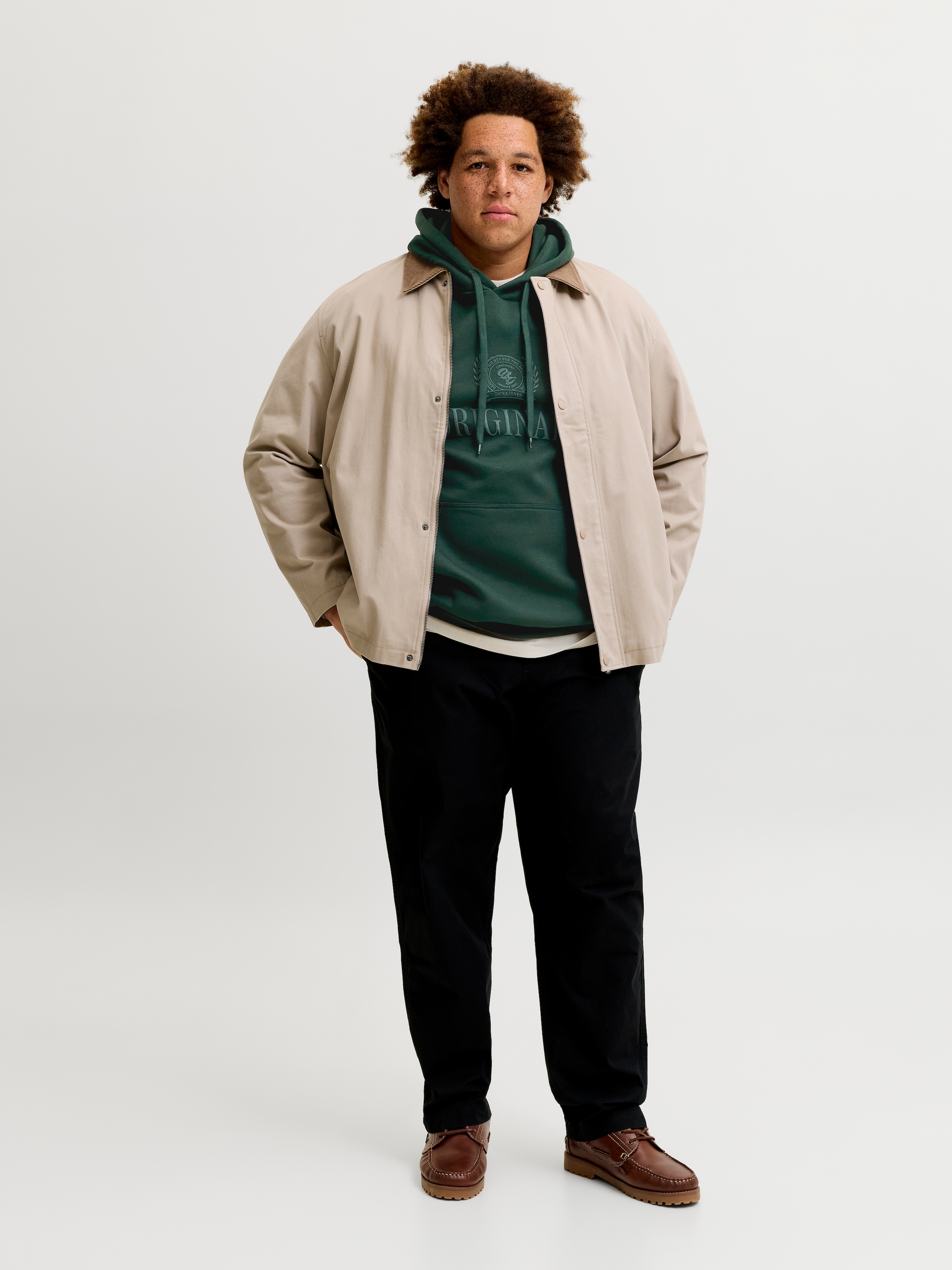 Jack & Jones PlusSize Kapuzensweatshirt »JORFREDERIKSBERG MONOGRAM SWEAT HOOD PLS«, Baumwollmischung, regular fit
