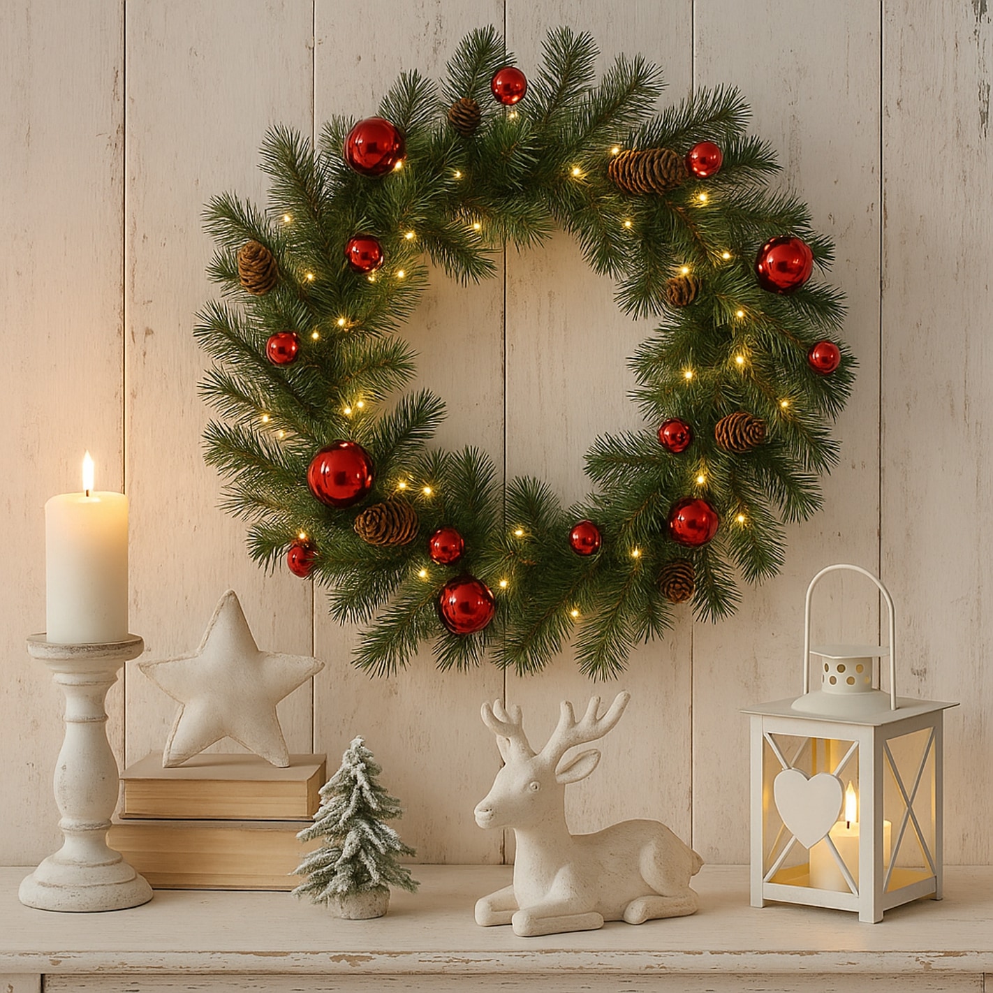 I.GE.A. Kunstkranz »LED-Weihnachtskranz künstlich«