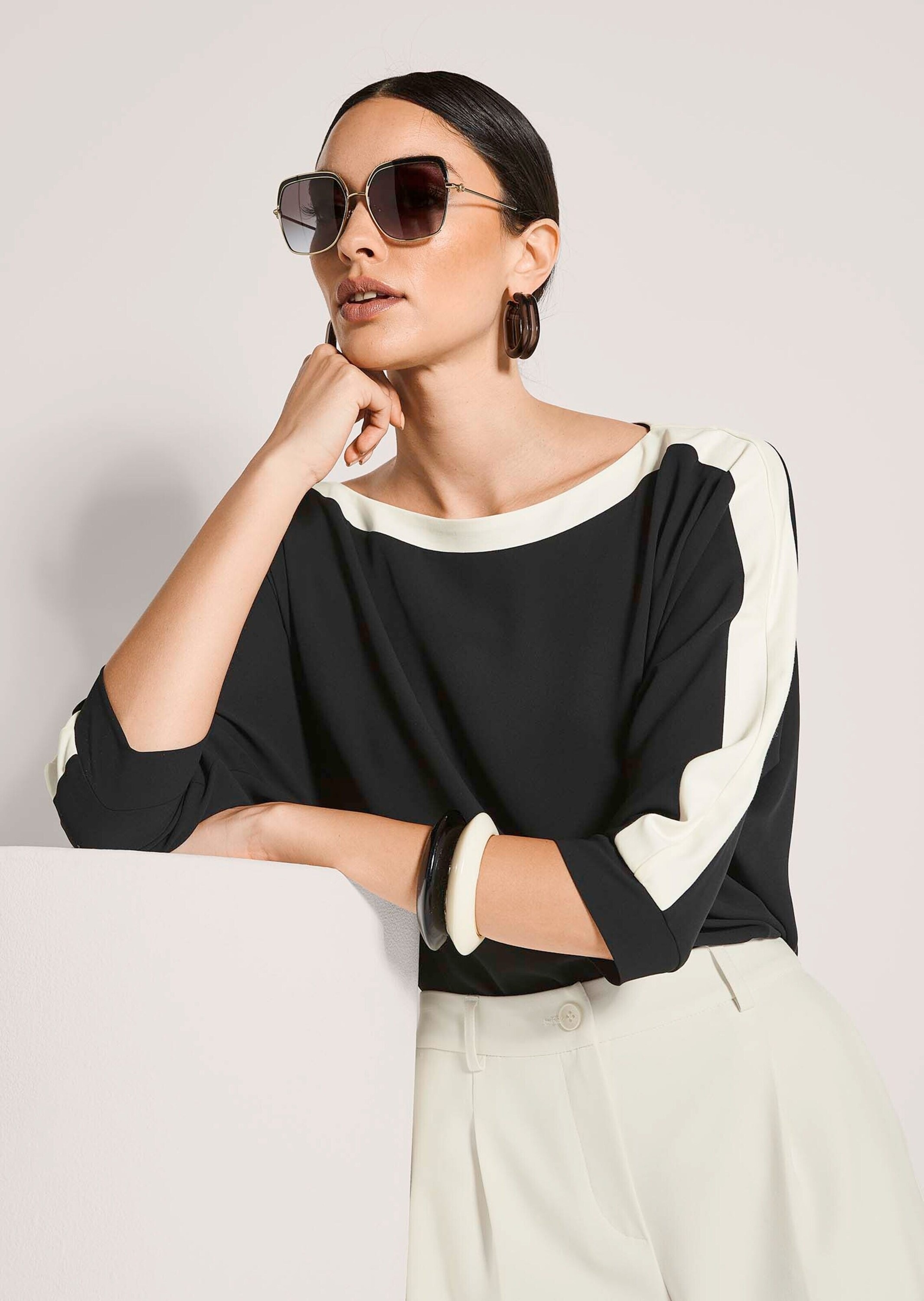 MADELEINE Langarmbluse »Blusenshirt Businessbluse im Colour Blocking-Stil« Colourblocking