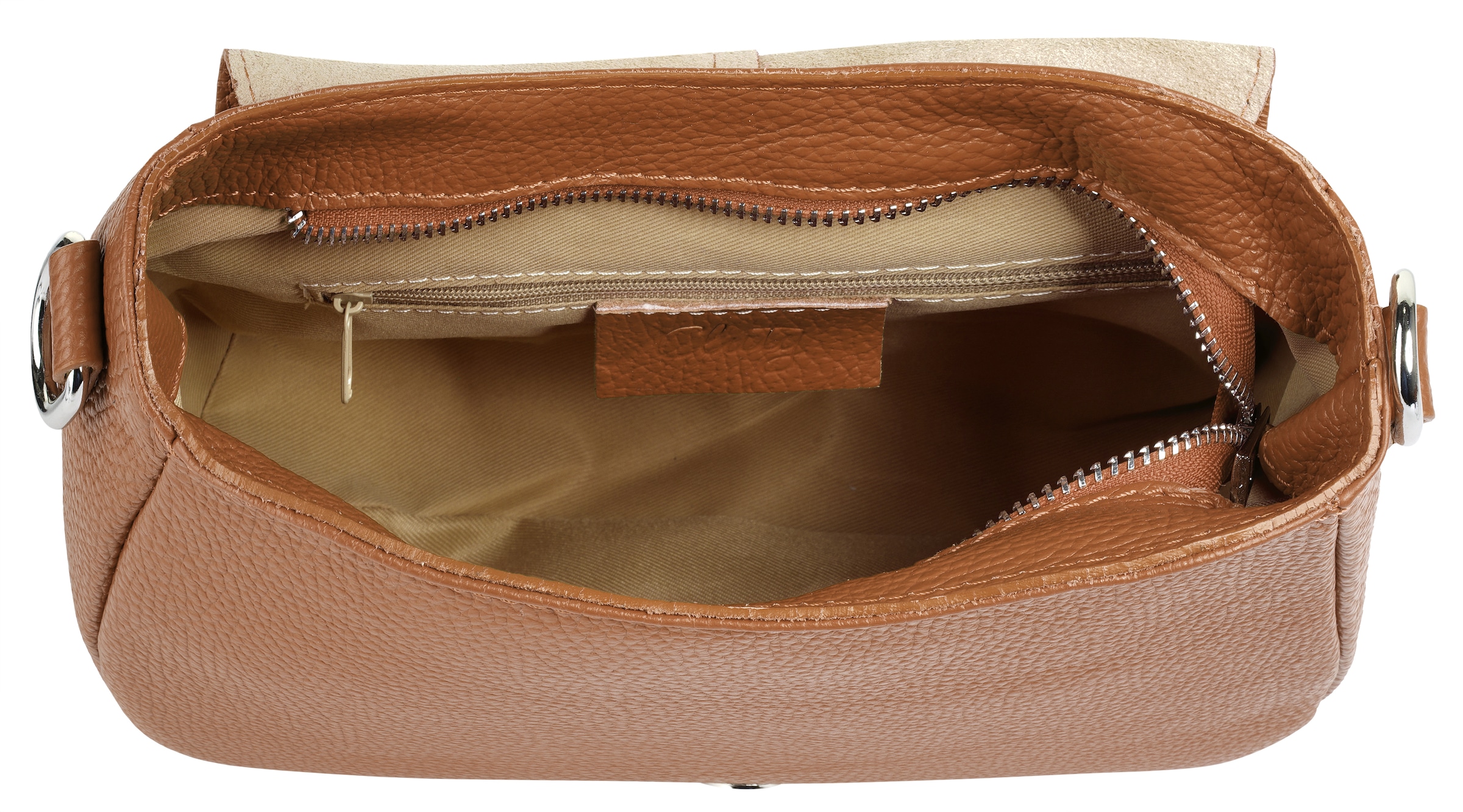 Cluty Umhängetasche, echt Leder, Made in Italy