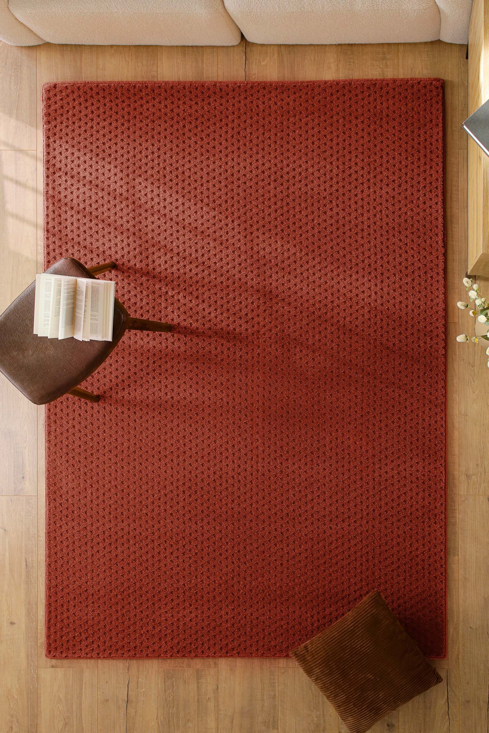 Wecon home Teppich »Castello THREE« rechteckig 7 mm Höhe Schurwolle, Kurzflor mit Hoch-Tief-Effekt, Wohnzimmer, Punktmuster