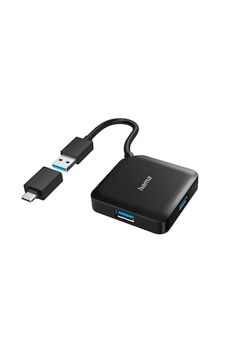 Hama USB-Adapter »USB-Hub, 4 Ports, USB 3.2 Gen1, 5 Gbit/s, mit USB-C Adapter USB-A/... kaufen