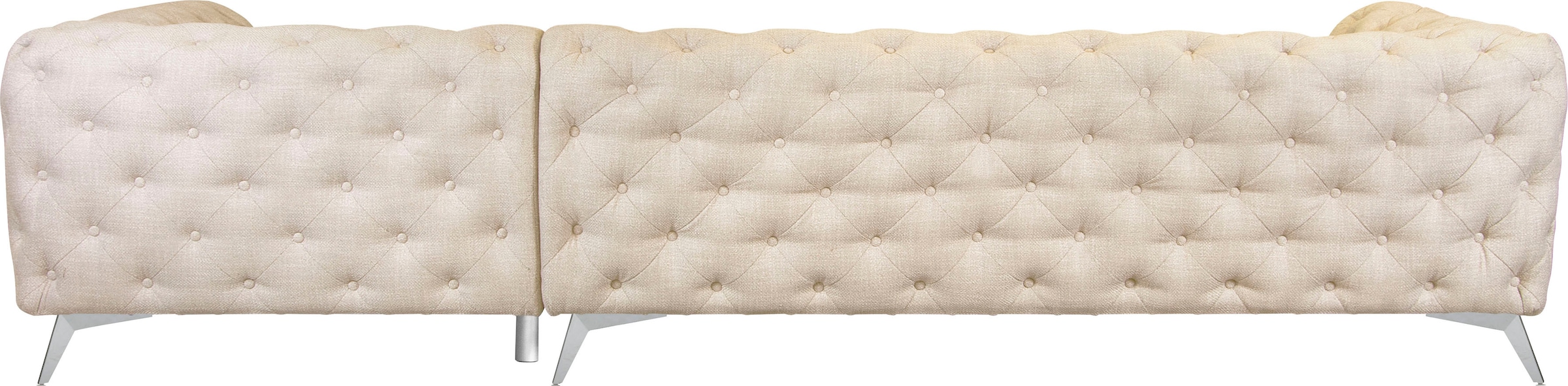 Home affaire Chesterfield-Sofa »Ecksofa GLYNIS L-Form mit Wellenunterfederung, Maße B/T/H 323/264/75cm« aufwändige Knopfheftung, moderne Chesterfield Optik, Fußfarbe wählbar