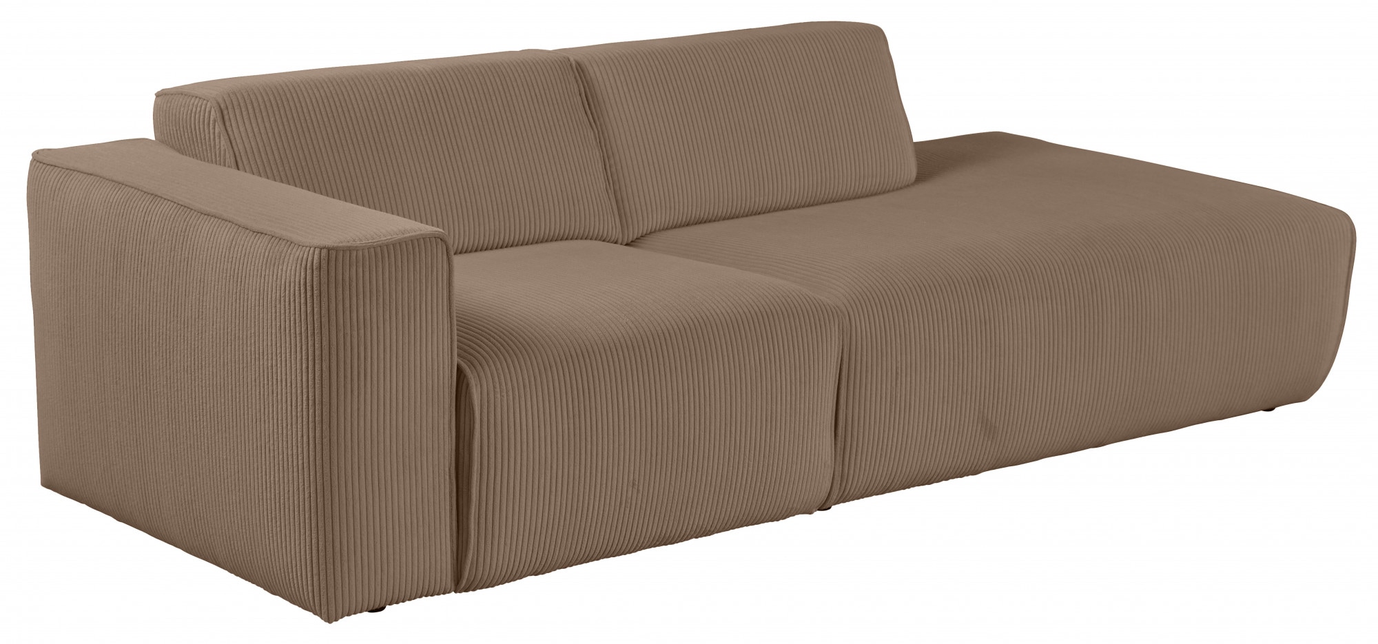 andas 2-Sitzer »Noord mit Kedernaht, Breite 227 cm«, Cord, Struktur, Webstoff, mit Wellenunterfederung, Massivholzrahmen