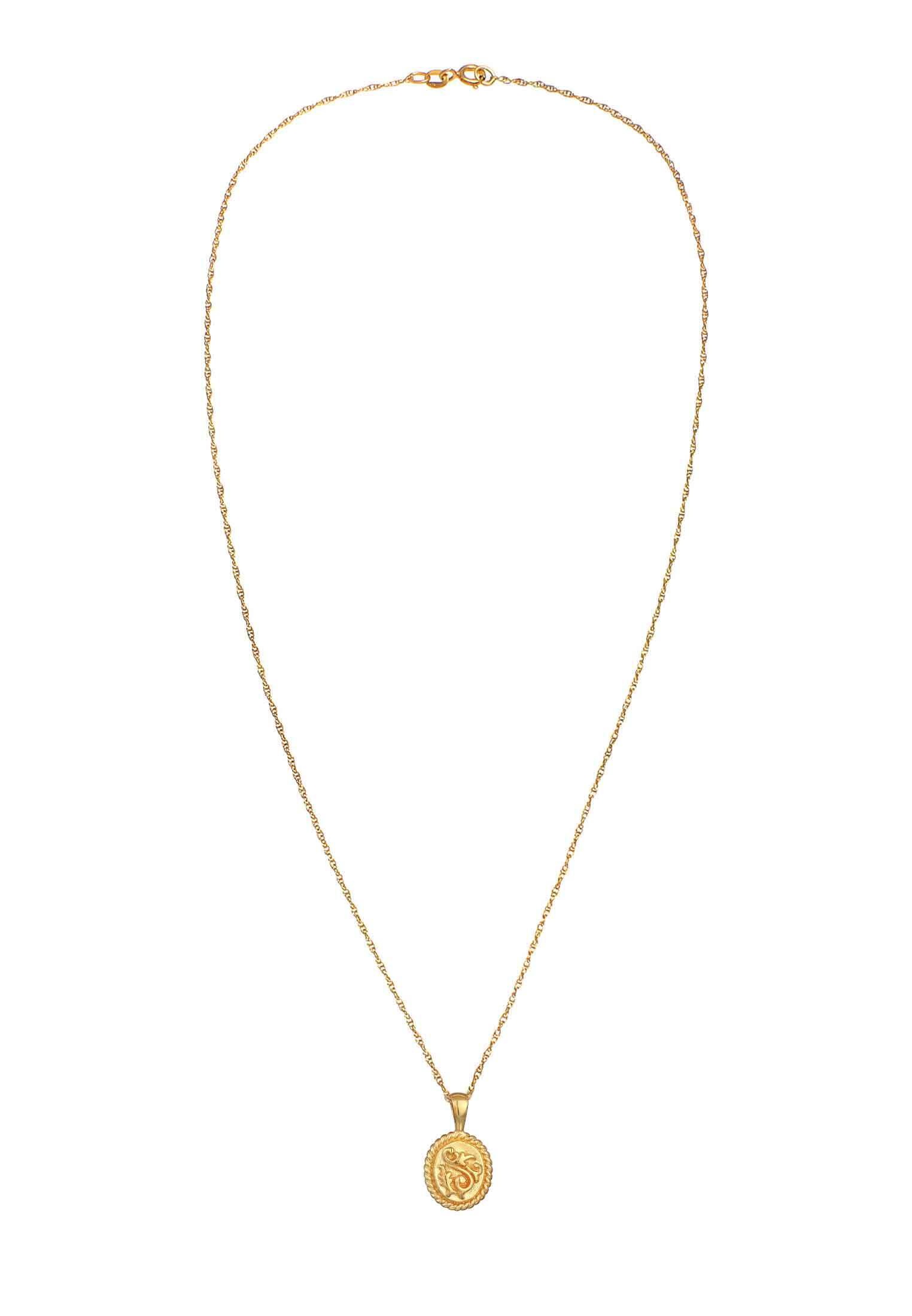 Elli Kette mit Anhänger »Halskette Vintage Ornament Design 925 Silber vergoldet«