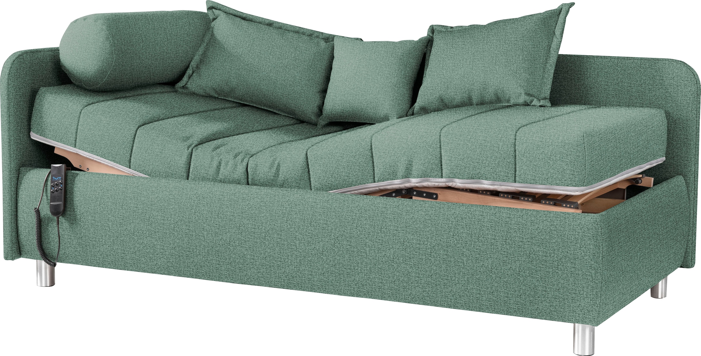 alina Schlafsofa »Kiana«, Liegefläche 90/200 cm oder 100/200 cm, Bettkasten, Zierkissen-Set