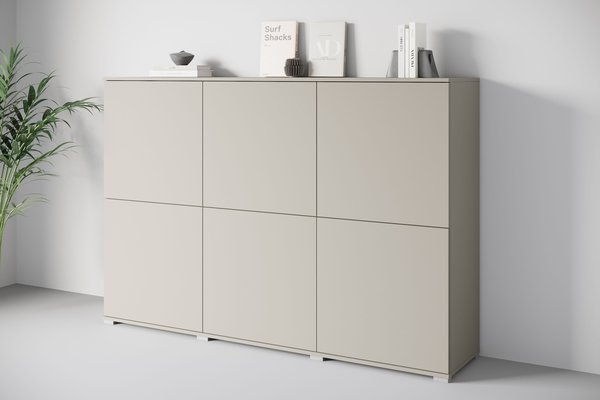 INOSIGN Highboard »Kenia, moderne grifflose Hochkommode mit 6 Türen, Breite 180 cm« 1 Stk. tlg. Push-to-Open-Fronten, höhenverstellbaren Einlegeböden
