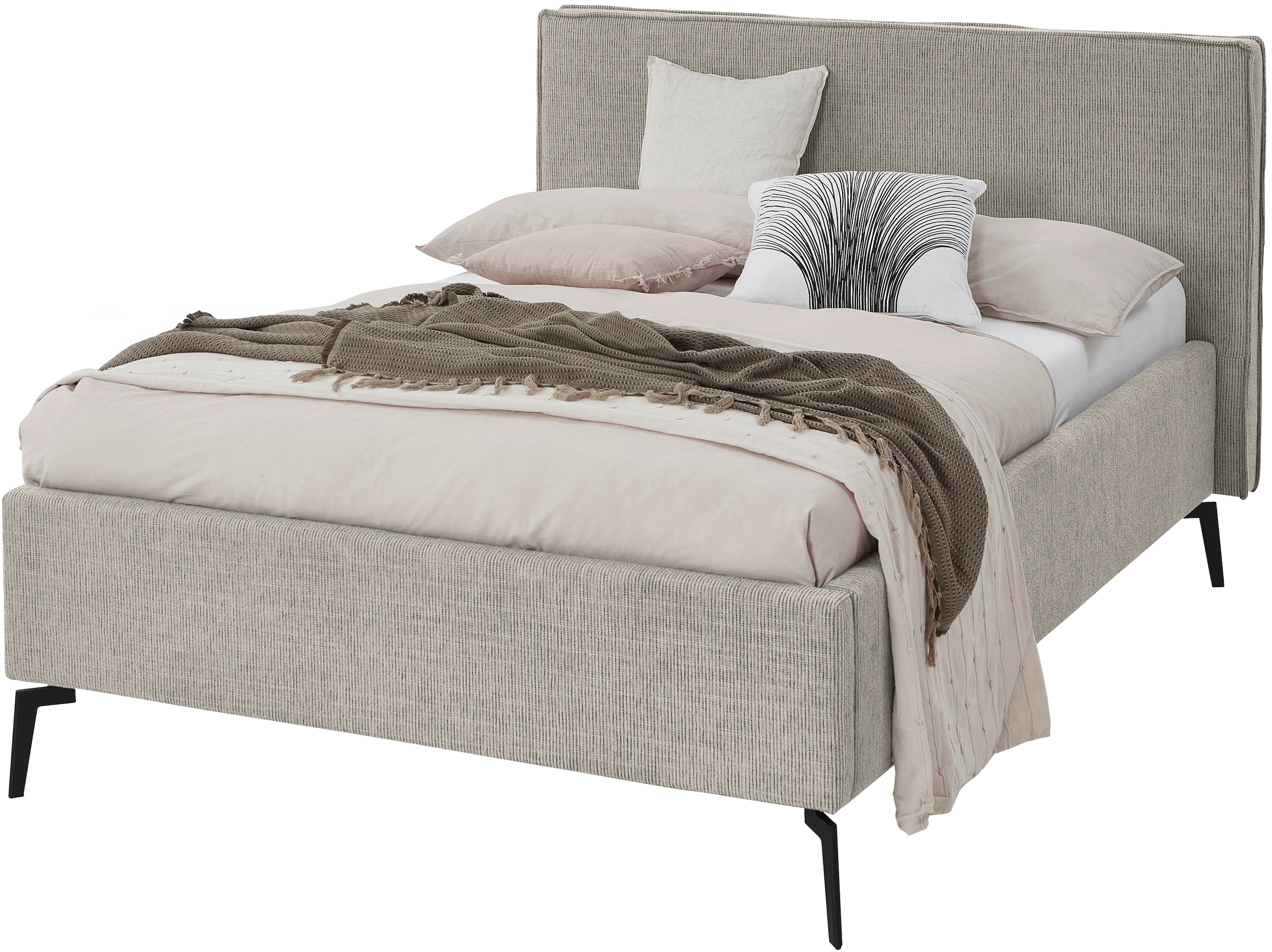 meise.möbel Polsterbett »Riva II« mit schwarzen Metallfüßen, wahlweise mit Bettkasten