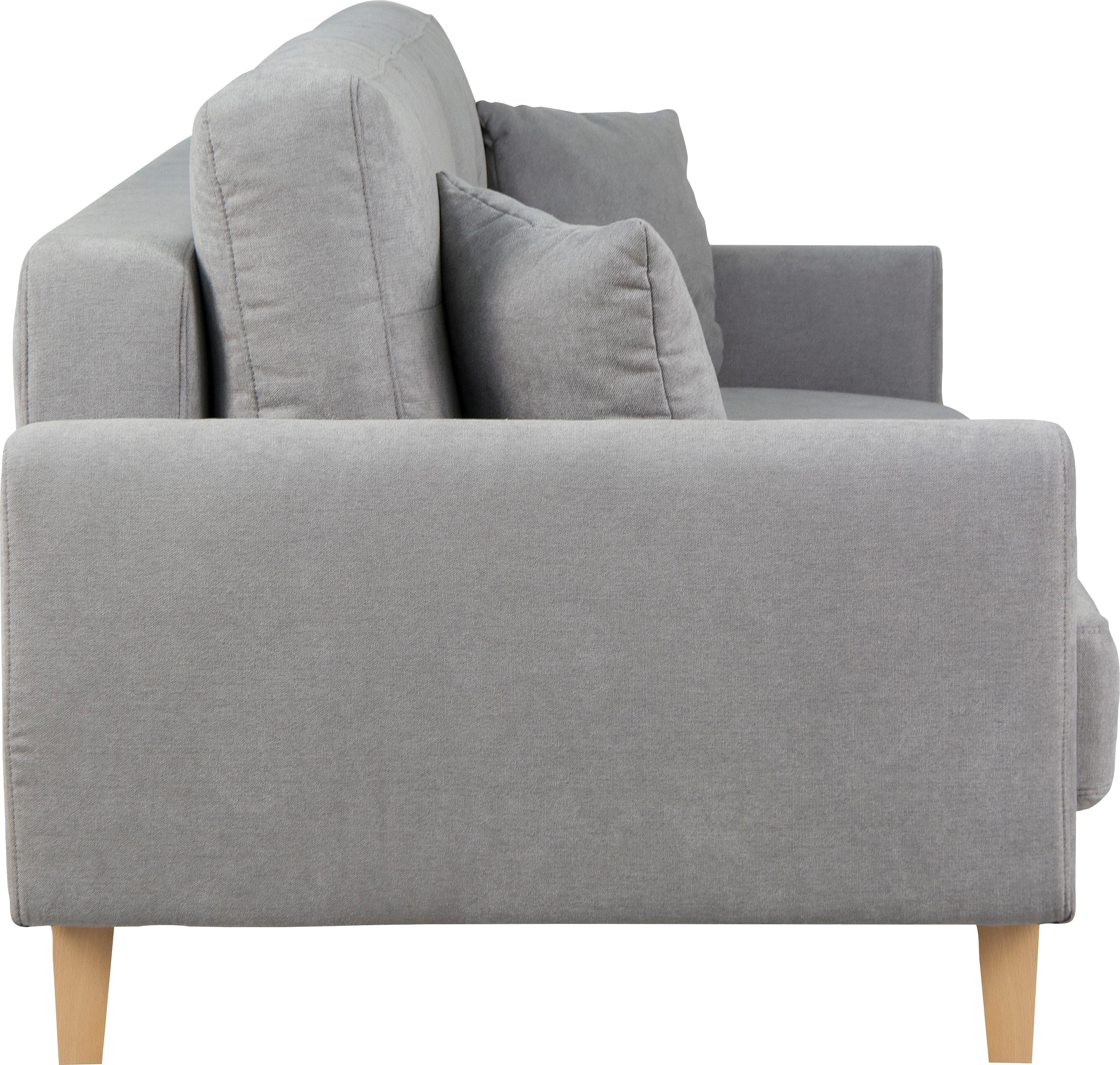 Home affaire 3-Sitzer »TRIPLO optionale Schlafsofa mit Bettkasten, Maße B/T/H: 215/100/89 cm«, Wahlweise Bettfunktion - Liegefläche 145x191 cm, Rücken-, Zierkissen
