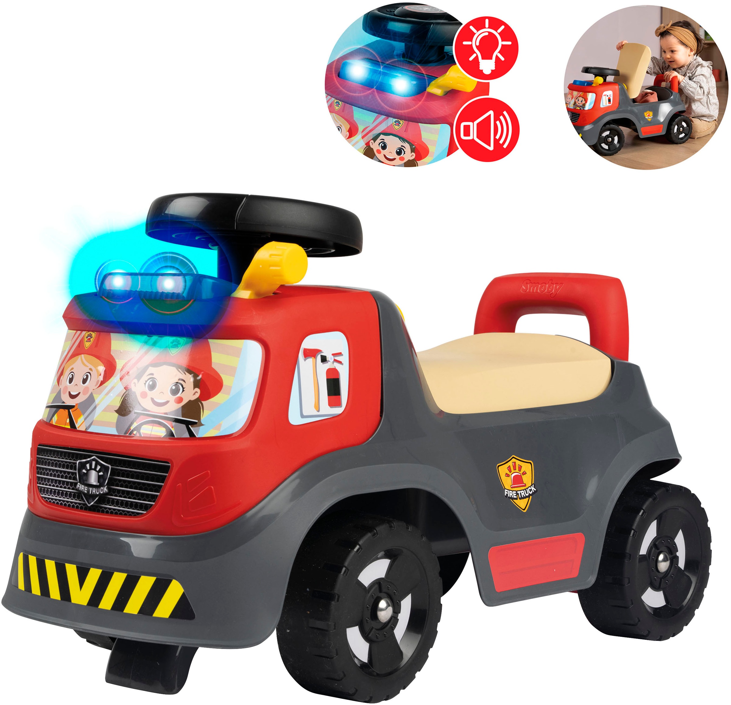 Smoby Rutscherauto »Feuerwehr« mit Licht und Sirene