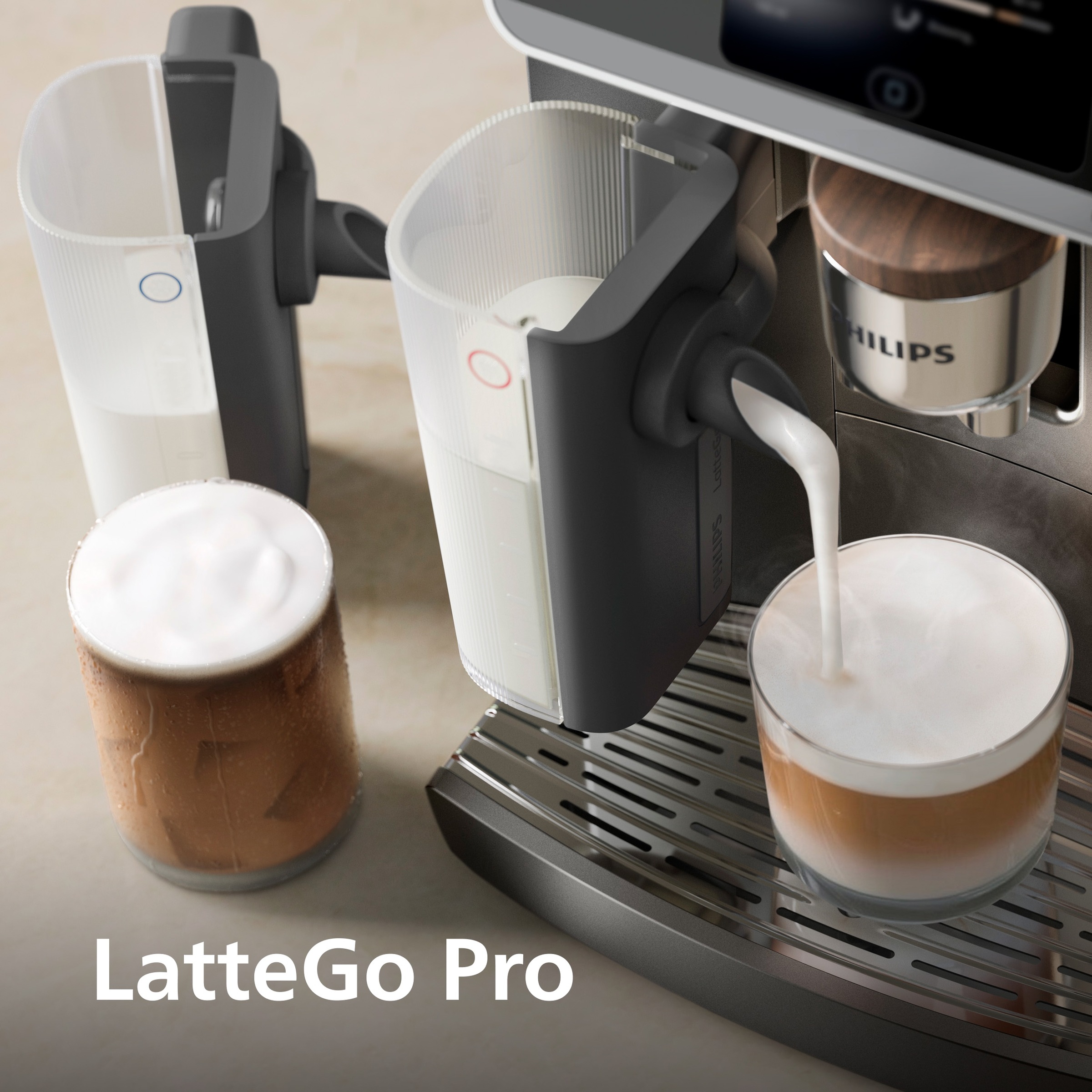 Philips Kaffeevollautomat »EP8757/12 8000 Series Café Aromis, 50 Getränke (heiß oder eisgekühlt)« LatteGo Pro-Milchsystem, BrewExtract Technologie, appfähig