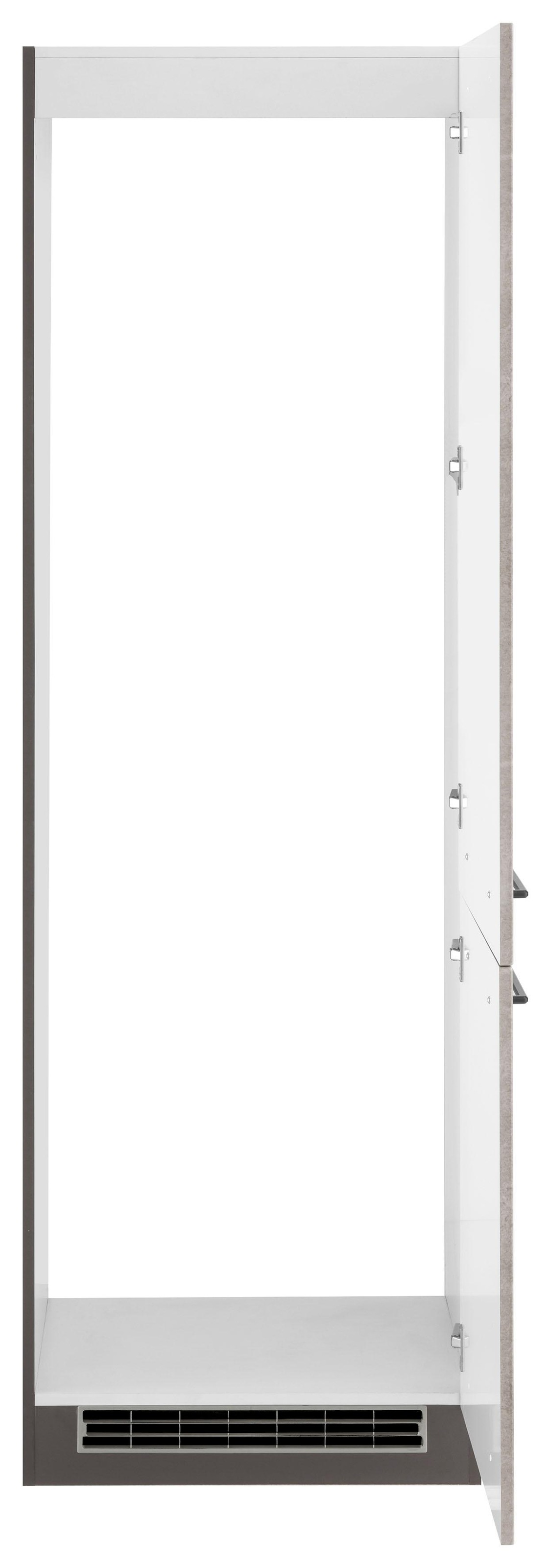 KOCHSTATION Kühlumbauschrank »KS-Tulsa«, 60 cm breit, 200 cm hoch, 2 Türen, schwarzer Metallgriff, MDF Front