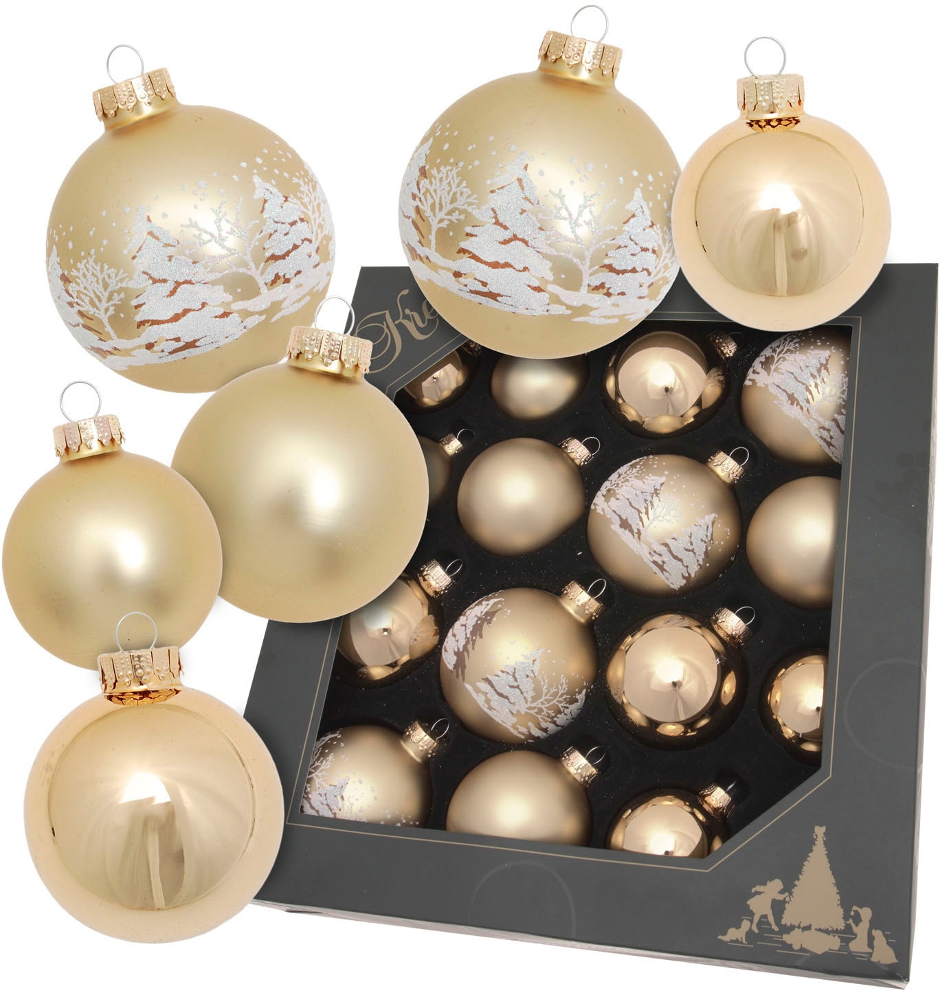 Christbaumschmuck »Kugelsortiment«, (Packung, 16 tlg.), Christbaumschmuck aus Glas,...