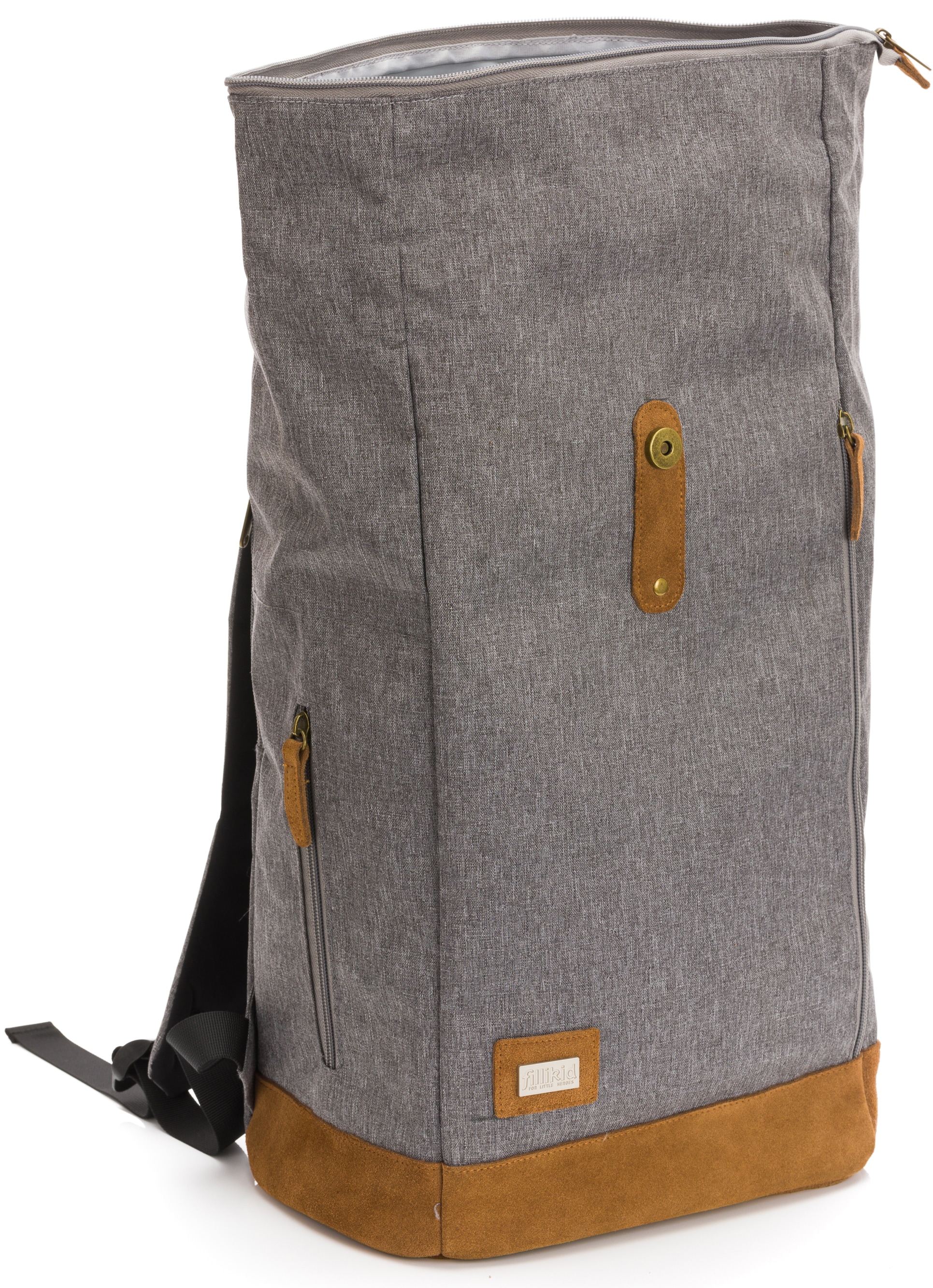 Fillikid Wickelrucksack »Berlin, grau melange«, Reflektoren, inkl. Wickelauflage