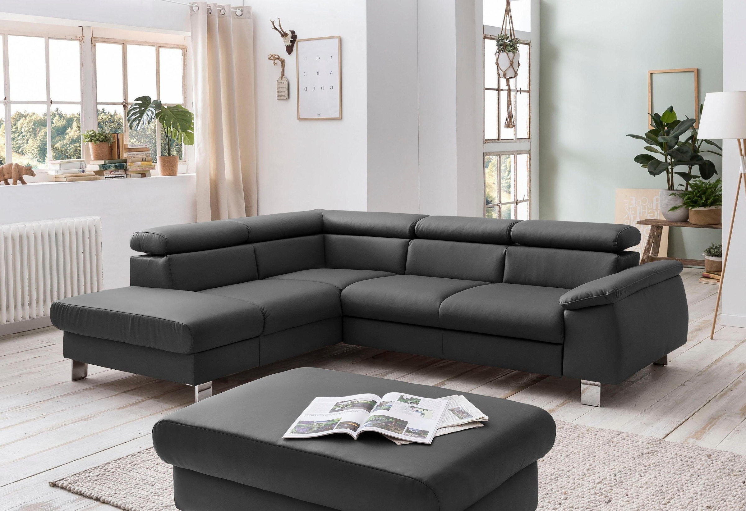 Cotta Ecksofa »Komaris L-Form in schwarz, Größe B/H/T: 249 cm x 72 cm x 100 cm