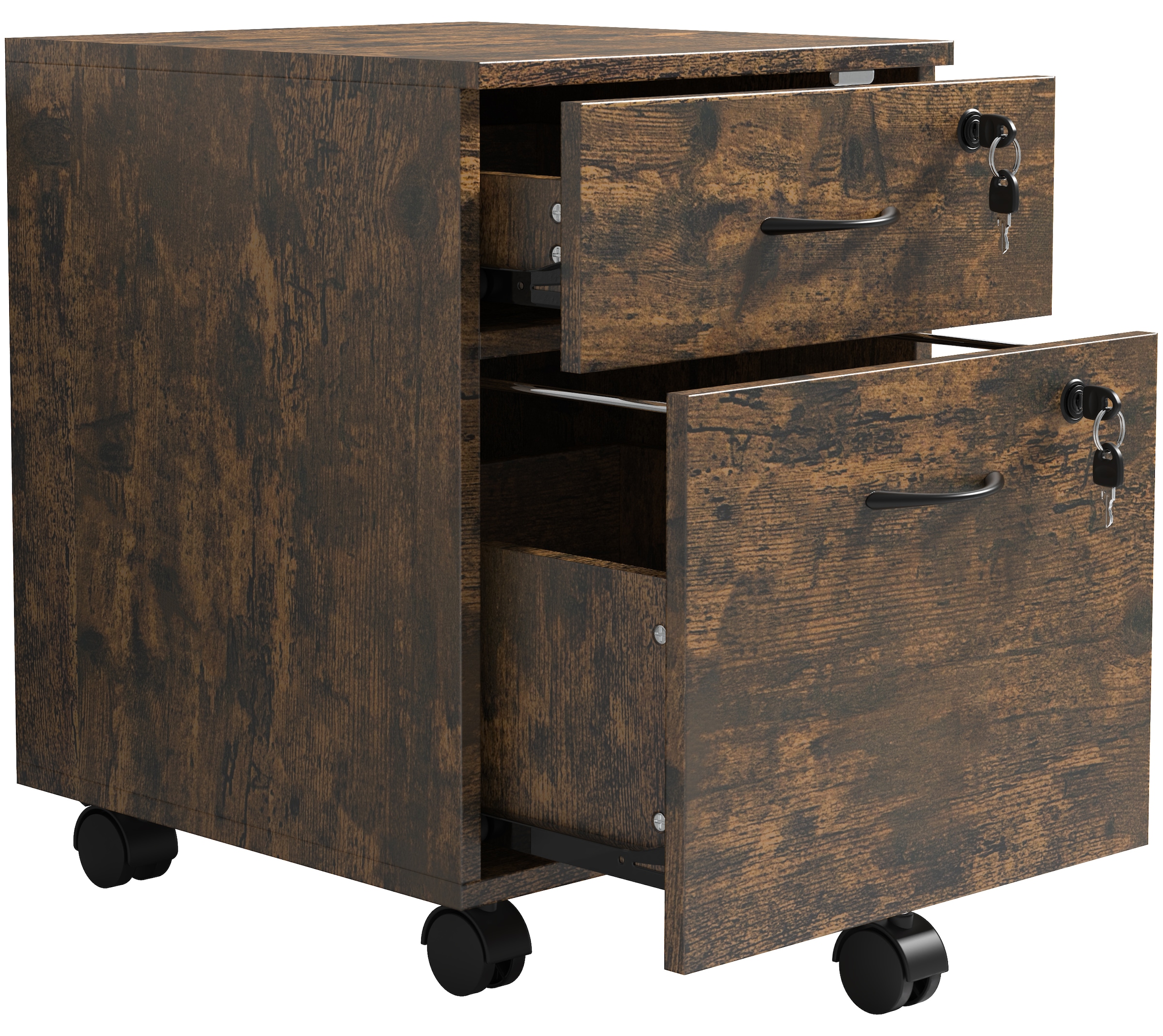 VCM Container »VCM Rollcontainer | Beistellcontainer mit zwei Schubladen | Maße ca. H. 55 x B. 40 x T. 44 cm | Bürocontainer abschließbar - Baula M«, (1 St.)