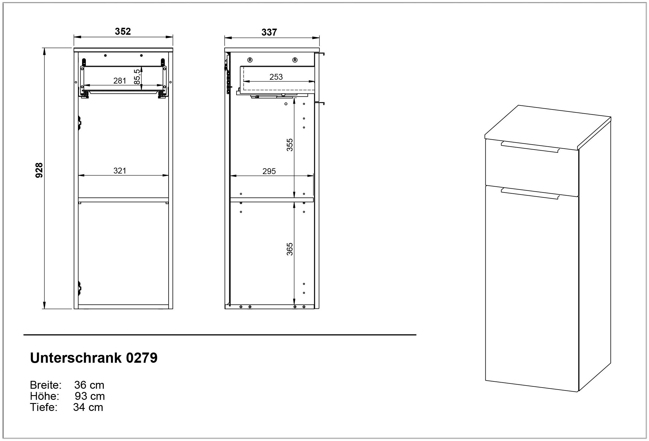 »Crandon«, 1 mit und bei 1 dahinter Schublade GERMANIA verstellbarer Schrank kaufen Tür OTTO Midischrank Einlegeboden