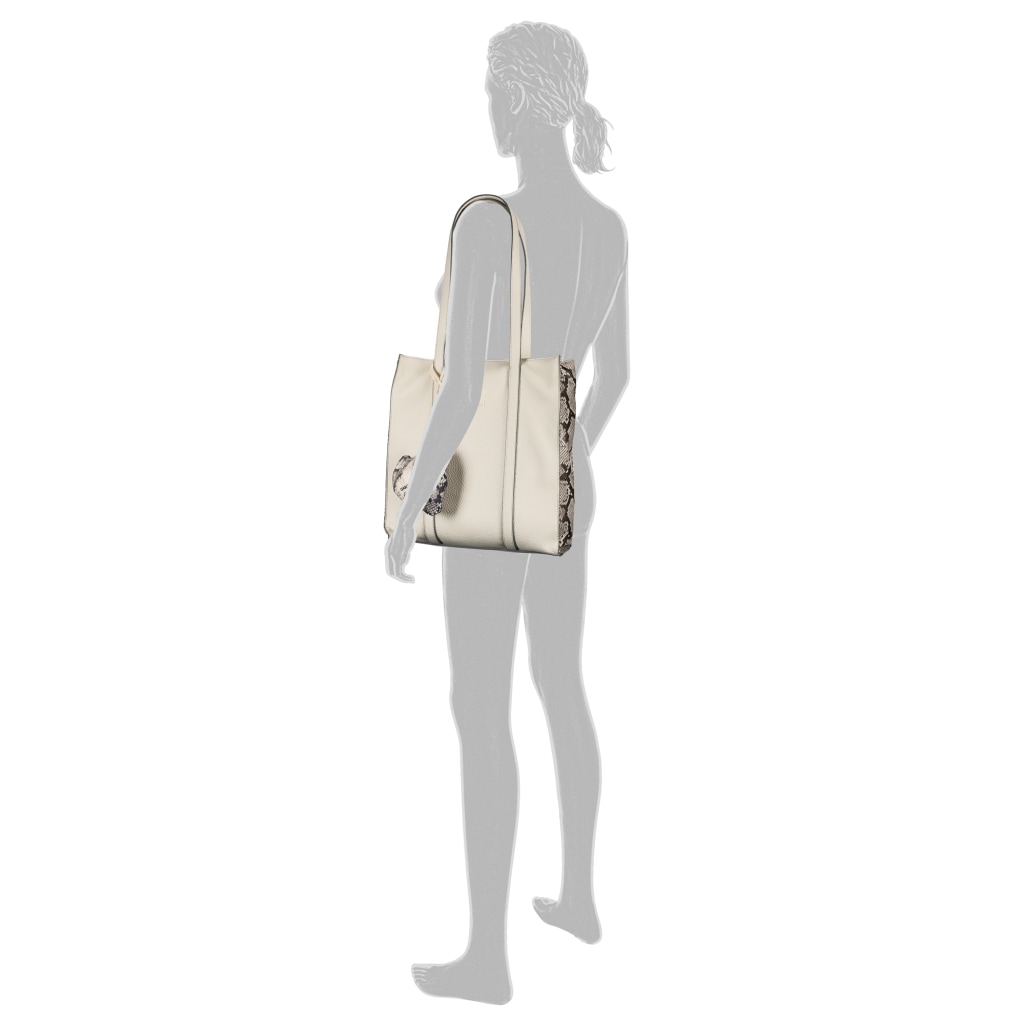 Gabor Shopper »Elfie Luxe« schwarz genarbtes Lederimitat und Leopardenoptik mit Pouch-Anhänger