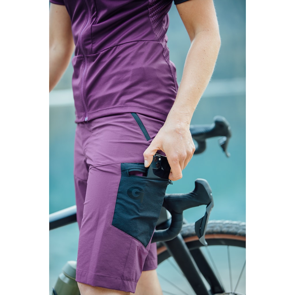 Gonso Radhose »CASINA«, Damen Bike-Shorts, Fahrradhose, Sitzpolster und Taschen, Bund flexibel