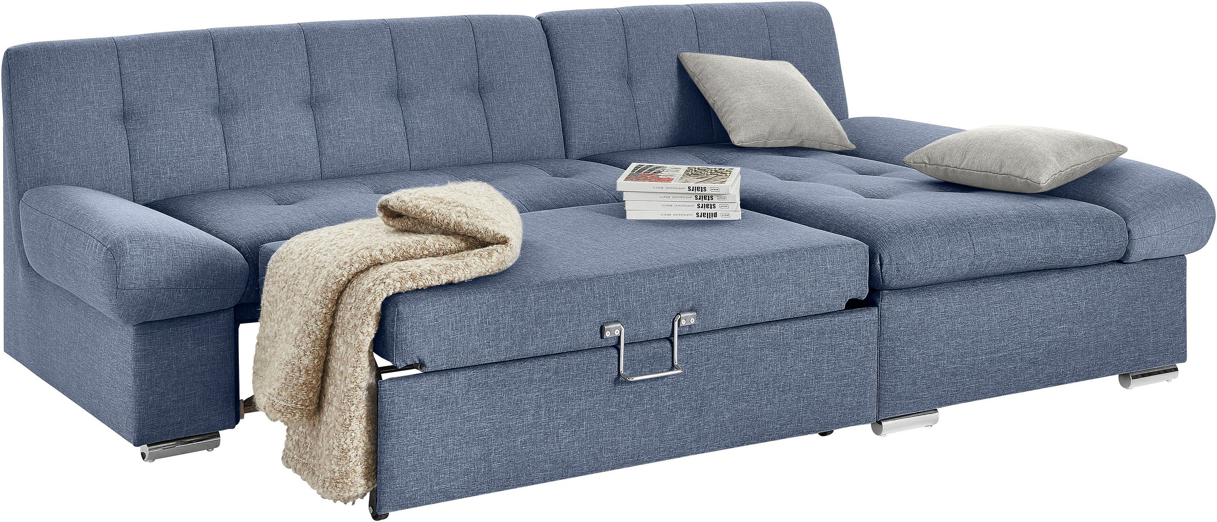 TRENDMANUFAKTUR Ecksofa »Reggae II, moderne Optik, Armteilverstellung, B/T 237/156cm, L-Form«, wahlweise mit Bettfunktion