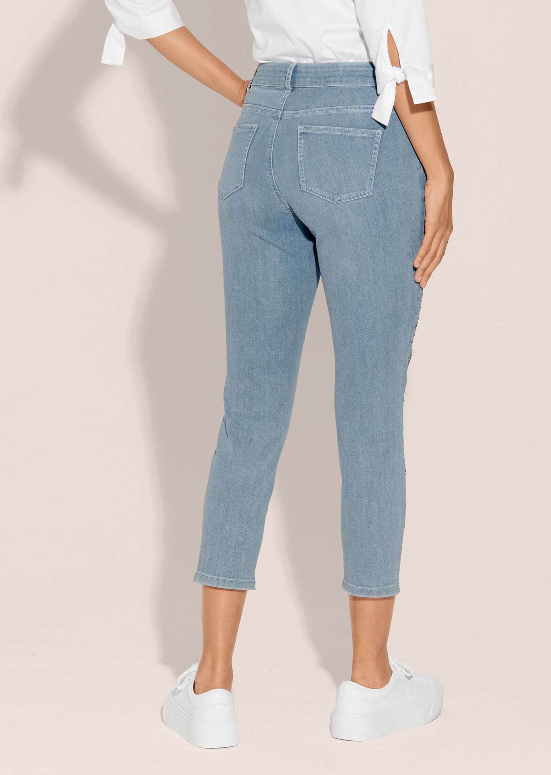 MADELEINE Regular-fit-Jeans »Jeans mit Steinchen Schlanke 7/8-Jeans mit Glanz-Effekt«