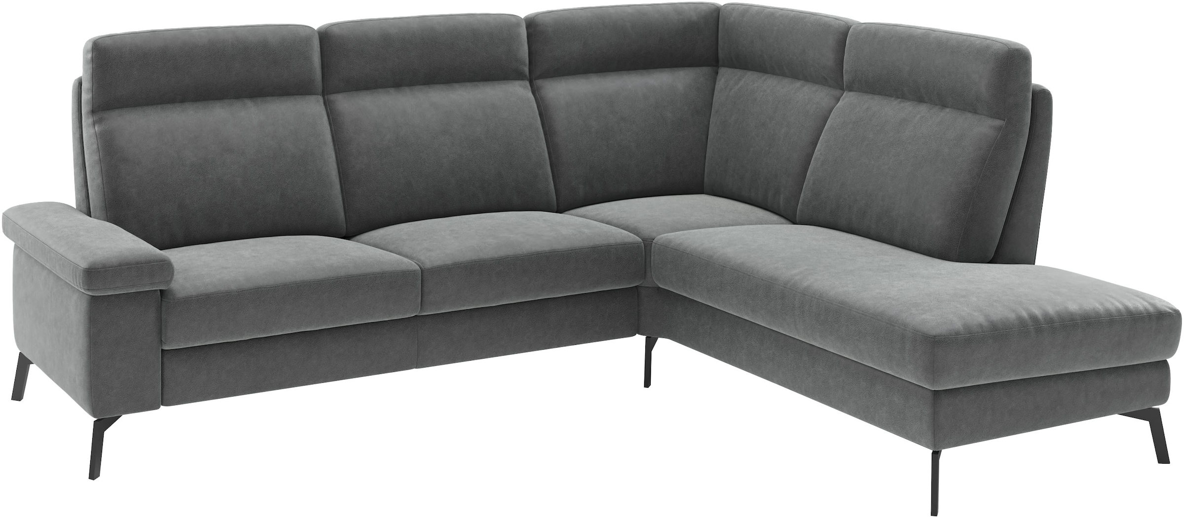 Home affaire Ecksofa »Nalani, optionaler Sitzauszug, Breite: 252 cm« Komfortabler Federkernsitz, großzügige Ecke, klappbare Armlehne