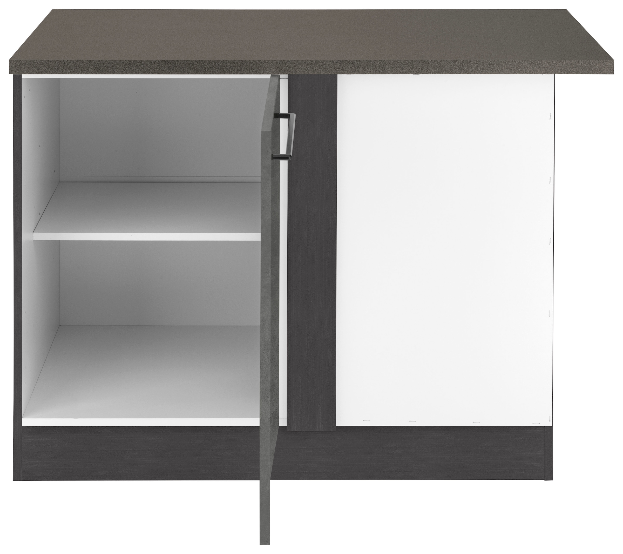 KOCHSTATION Eckunterschrank »KS-Tulsa«, 110 cm breit, 1 Tür, schwarzer Metallgriff, hochwertige MDF Front